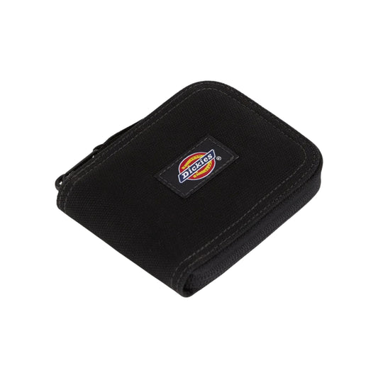 Carteira unissexo Dickies Duck Canvas em Preto. Foto da parte da frente.