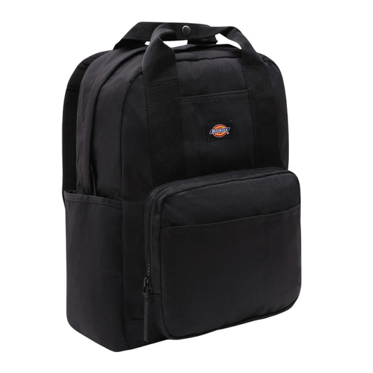 Mochila unissexo Dickies Lisbon em Preto. Foto da parte da frente.