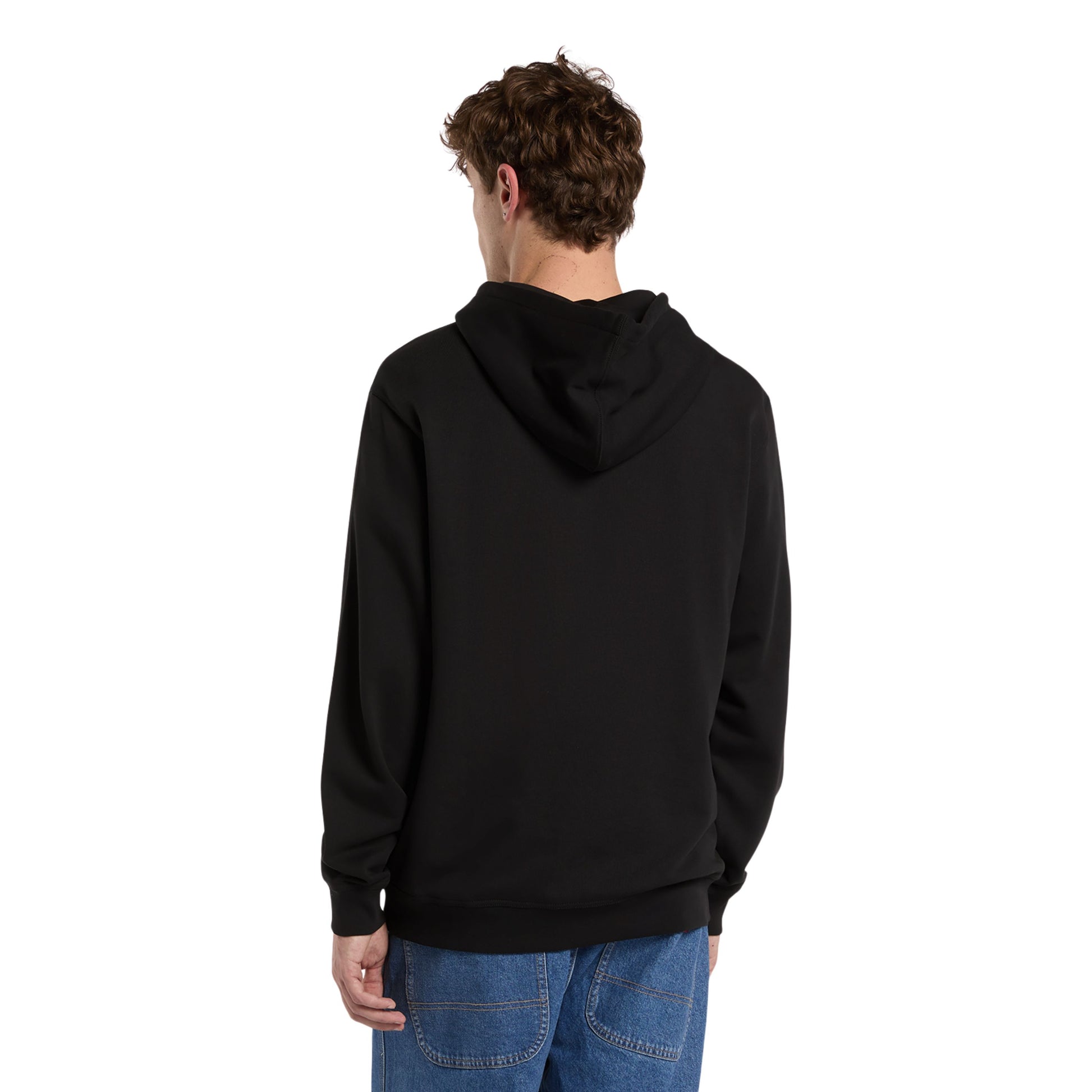Sweat com carapuço para homem Dickies Loretto em Preto. Foto da parte de trás, vestida.
