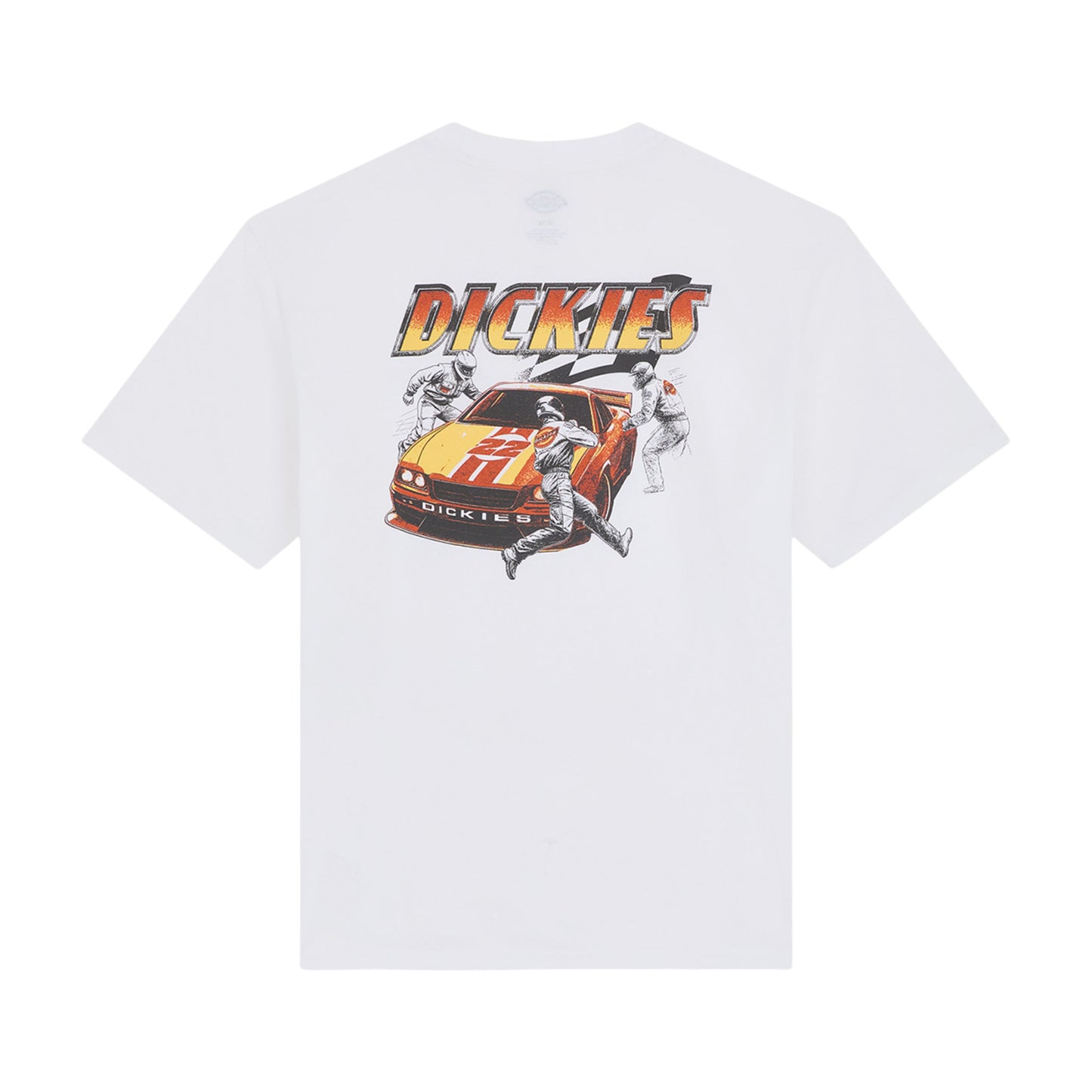 T-Shirt de manga curta para homem Dickies Nashport Pit Crew em Branco. Foto da parte de trás.