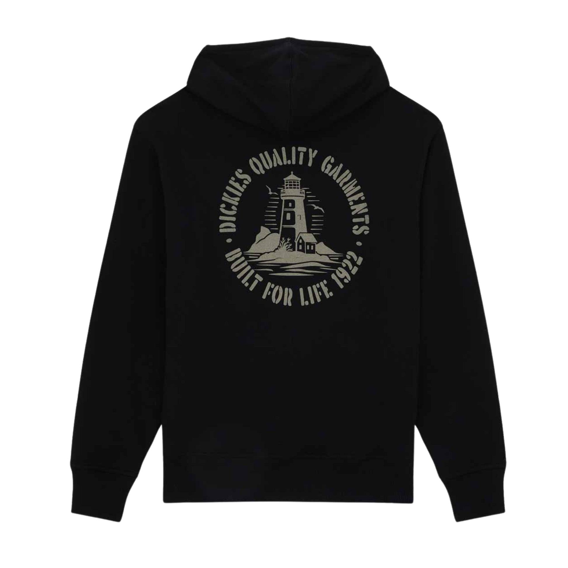 Sweat com carapuço para homem Dickies Parrotsville em preto. Foto da parte de trás.