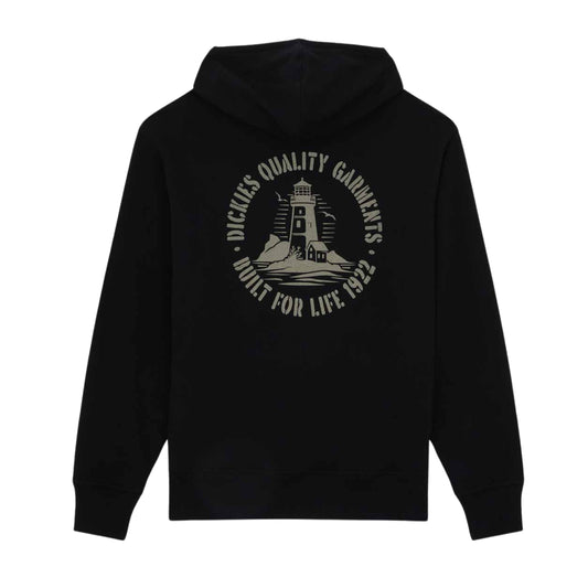 Sweat com carapuço para homem Dickies Parrotsville em preto. Foto da parte de trás.