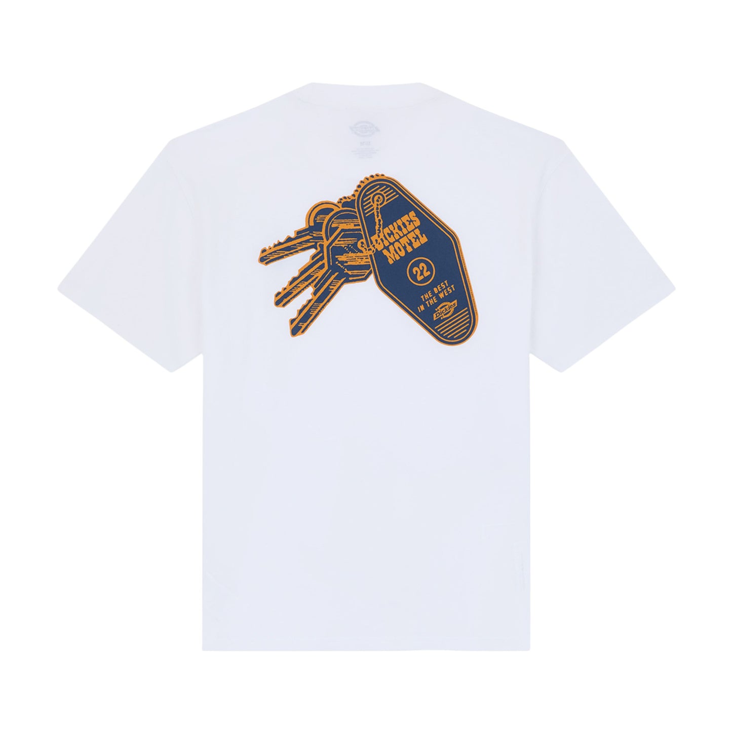 T-Shirt de manga curta para homem Dickies Plain City em Branco. Foto da parte de trás.