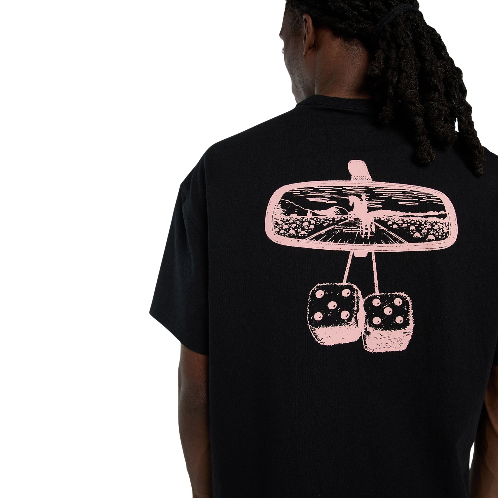 T-Shirt de manga curta para homem Dickies Polk em Preto. Foto de destaque da parte de trás, vestida.