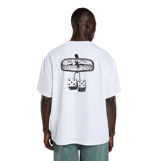 T-Shirt de manga curta para homem Dickies Polk em Branco. Foto da parte de trás, vestida.