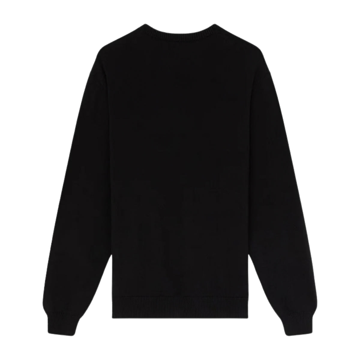 Camisola de malha para homem Dickies Summerdale preta — vista de costas, isolada sobre fundo branco, com as costas lisas e mangas compridas.