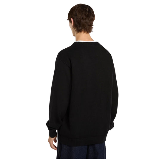 Camisola de malha para homem Dickies Summerdale preta — vista de costas em plano médio, com as costas lisas e mangas compridas.