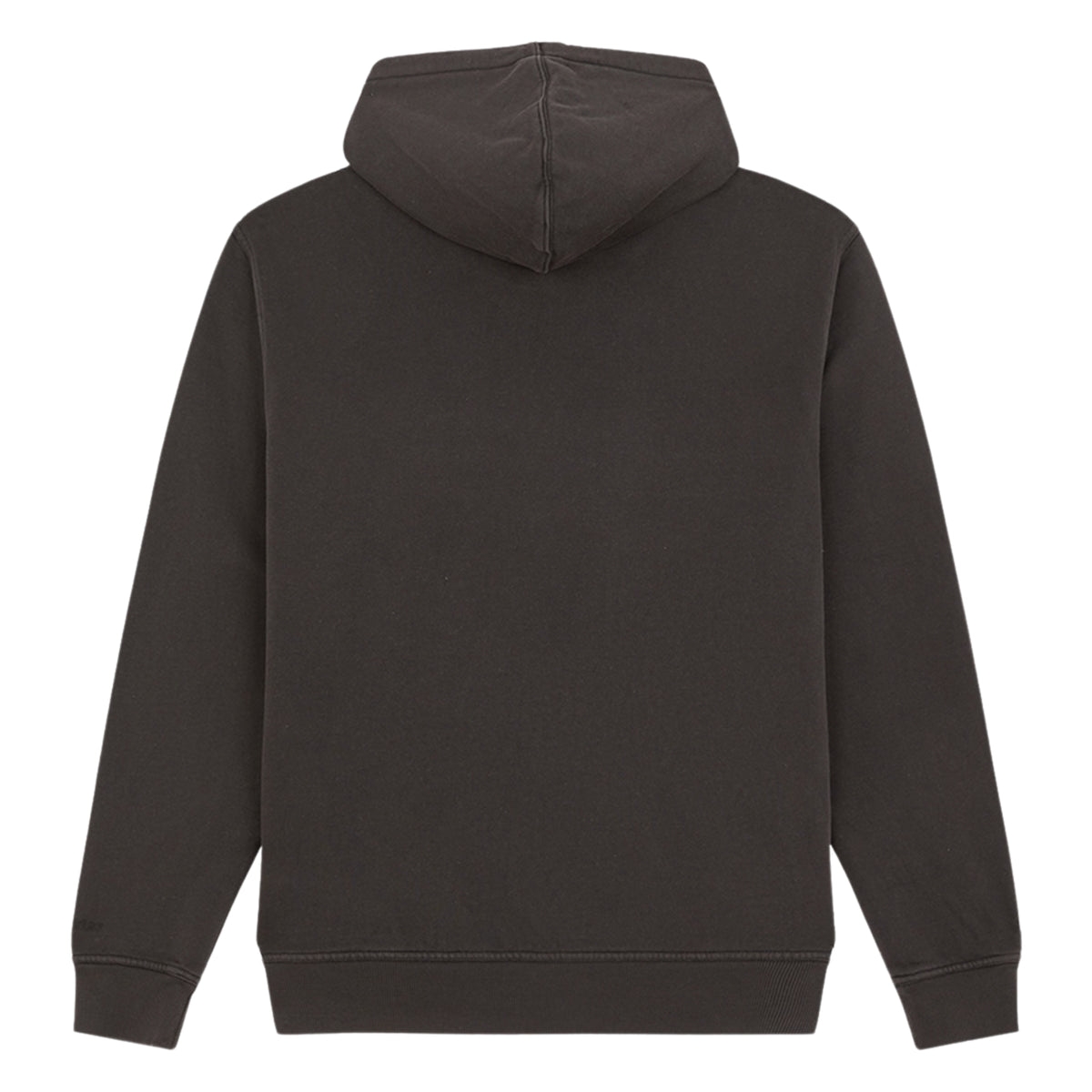 Sweat com carapuço Dickies Sutcliffe em Preto, peça disposta de costas sobre fundo branco, mostrando o carapuço descido, as costas sem estampado e os punhos e bainha canelados.