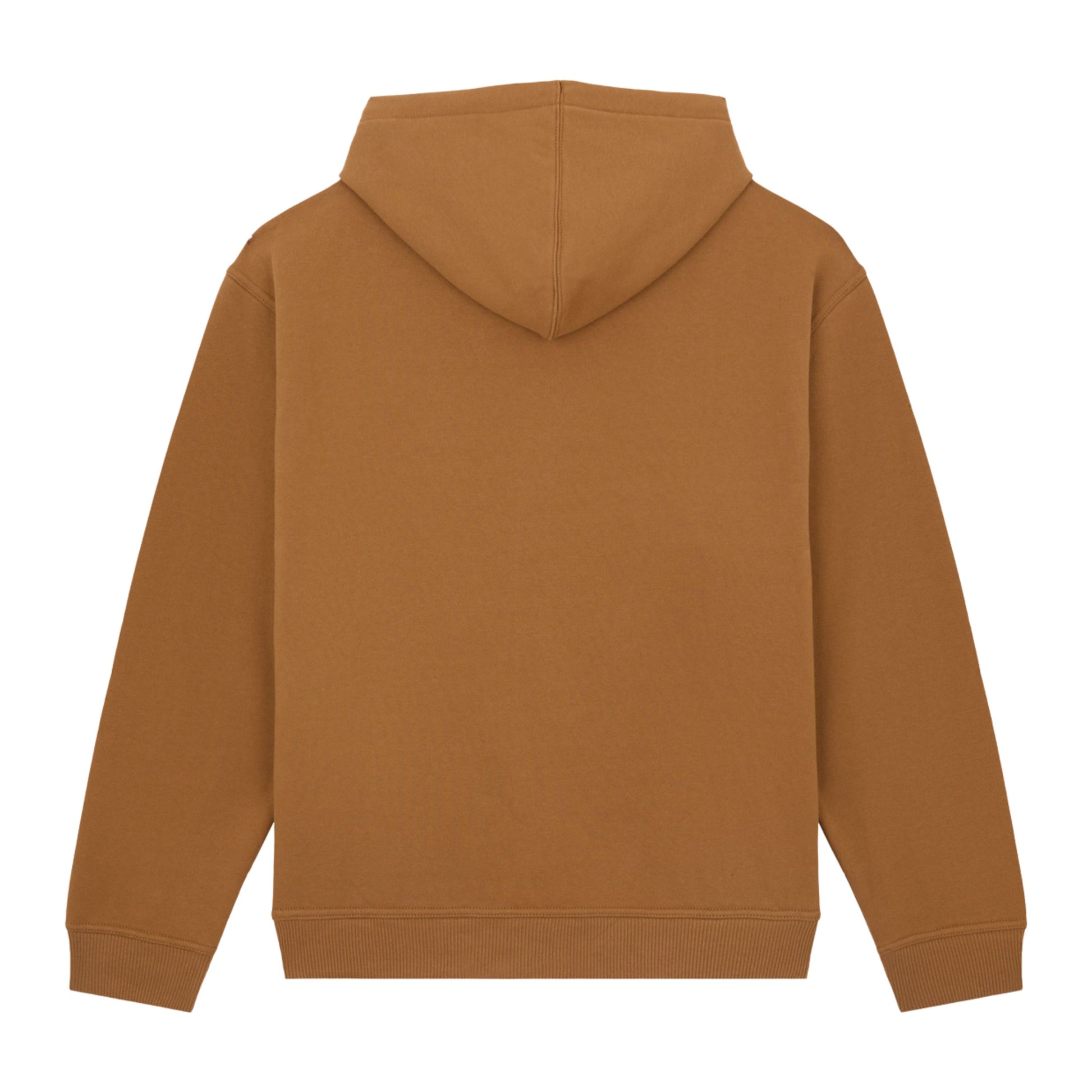 Casaco com carapuço e zipper completo para homem Dickies X Thrasher em Brown Duck. Foto da parte de trás.