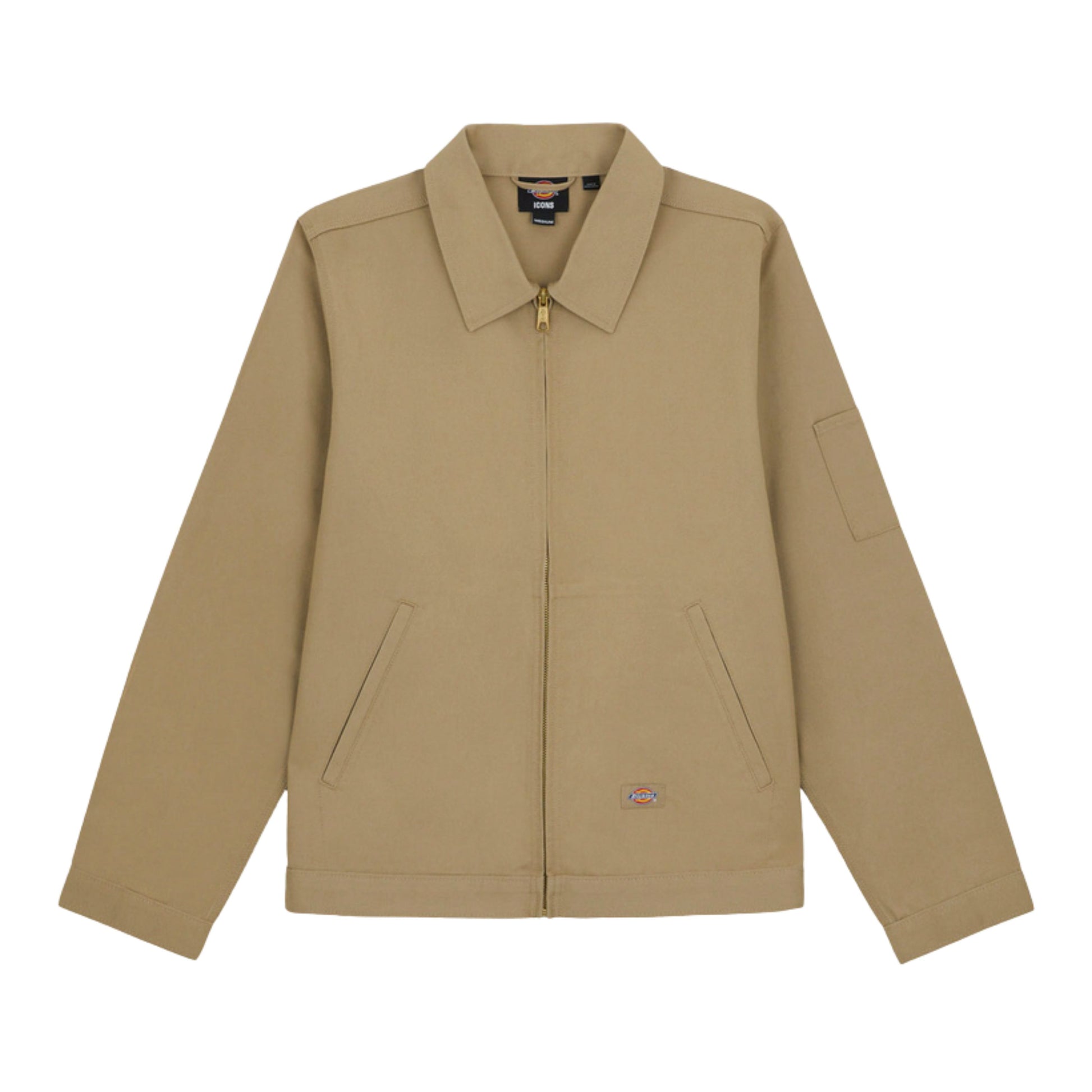 Casaco unissexo Dickies Unlined Eisenhower em Khaki. Foto da parte da frente.