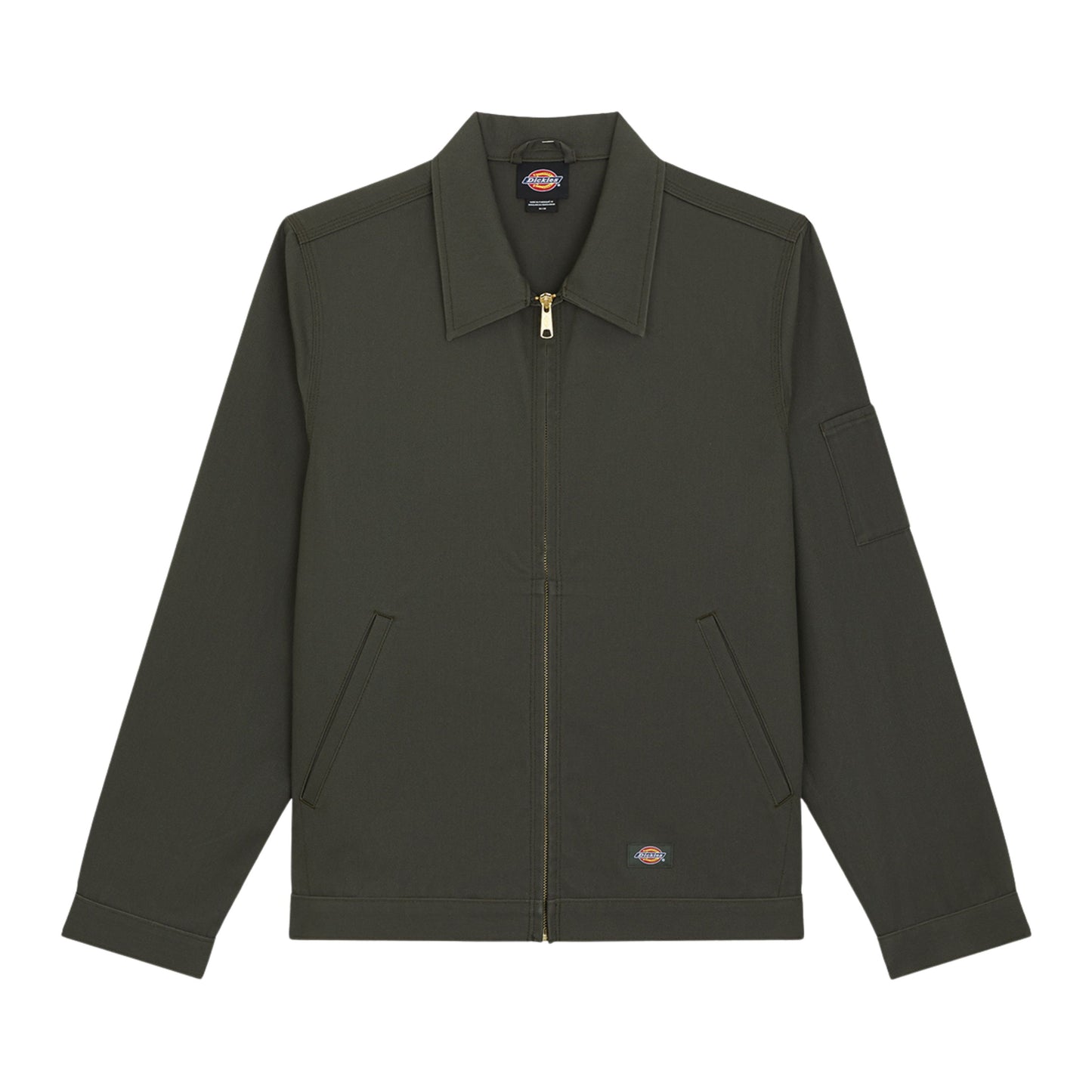 Casaco unissexo Dickies Unlined Eisenhower em Verde Olive. Foto da parte da frente.