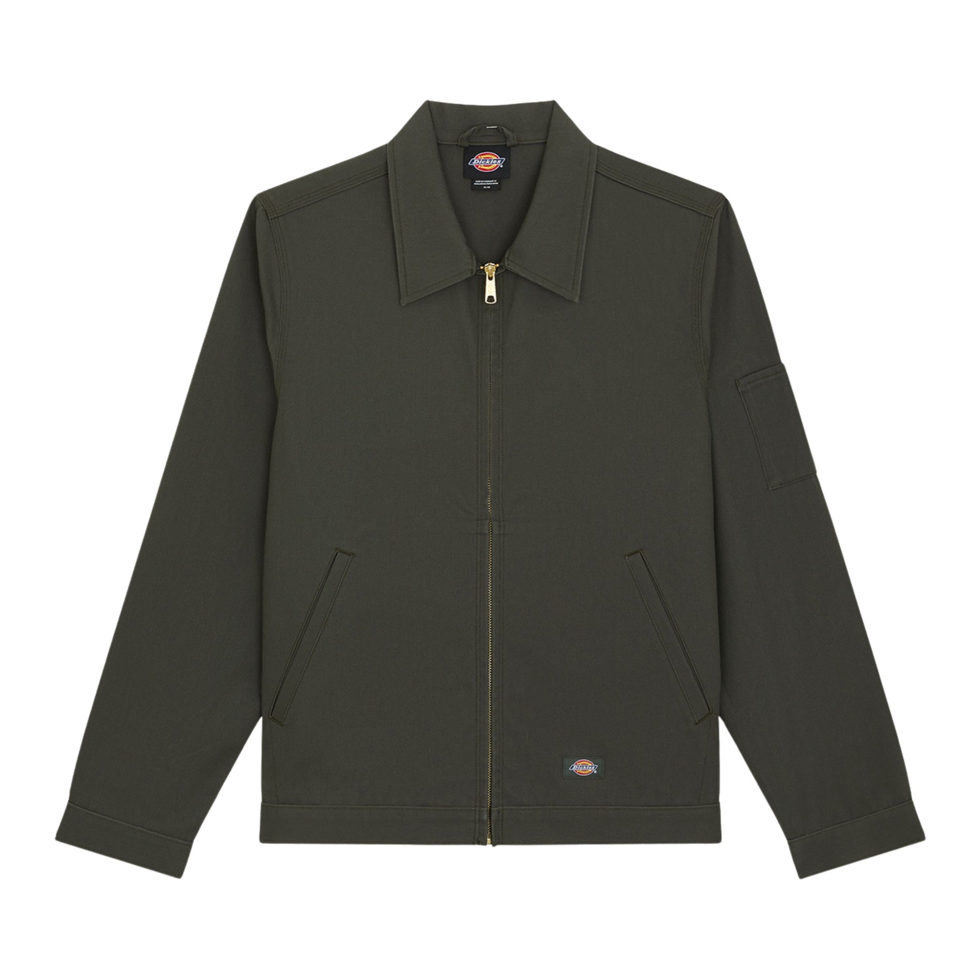 Casaco unissexo Dickies Unlined Eisenhower em Verde Olive. Foto da parte da frente.