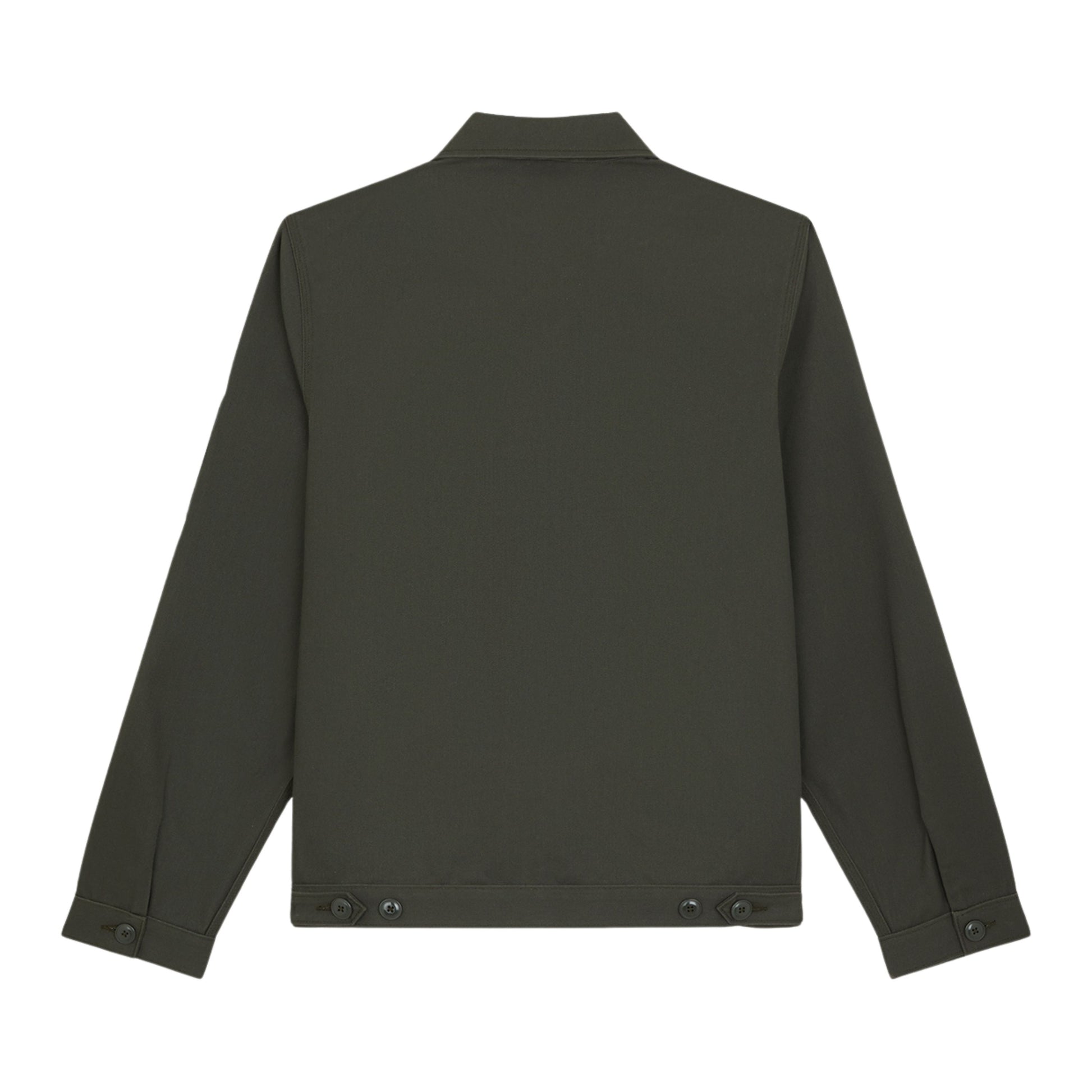 Casaco unissexo Dickies Unlined Eisenhower em Verde Olive. Foto da parte de trás.