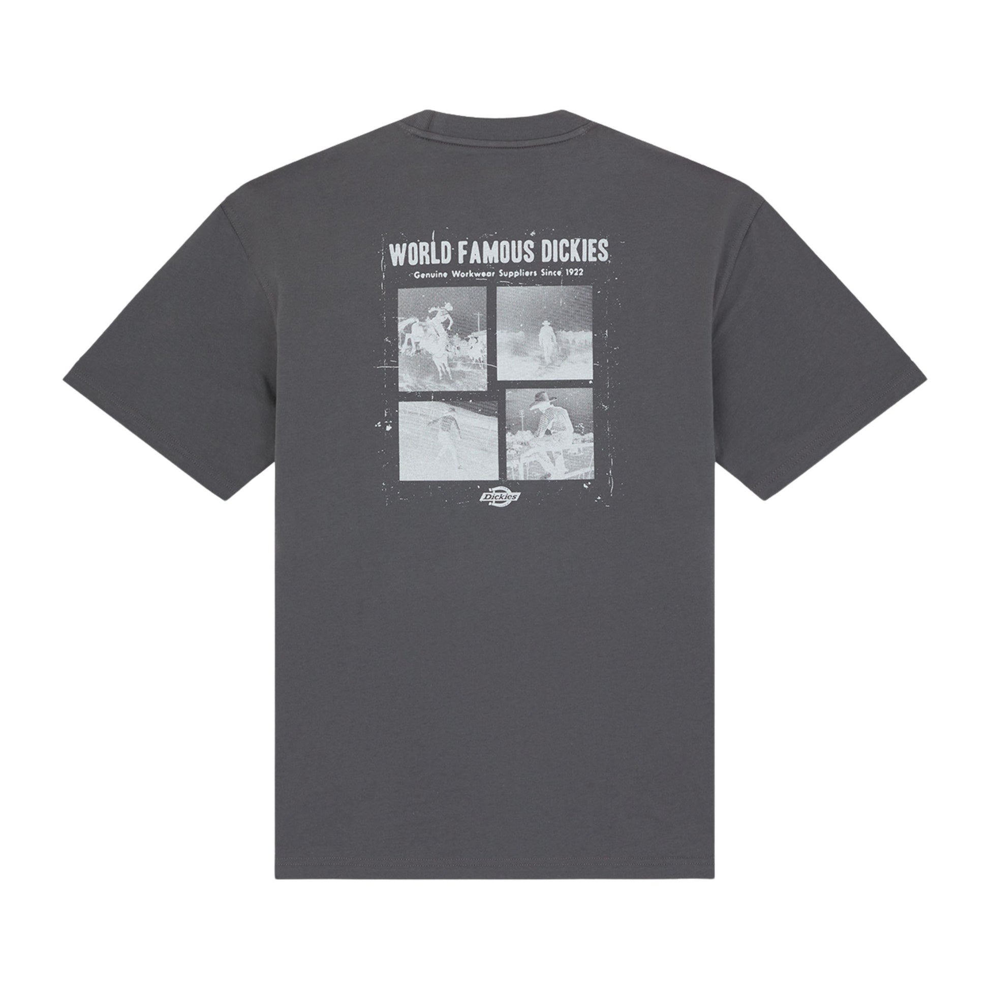 T-Shirt de manga curta para homem Dickies Wolfhurst em Cinza Charcoal. Foto da parte de trás.