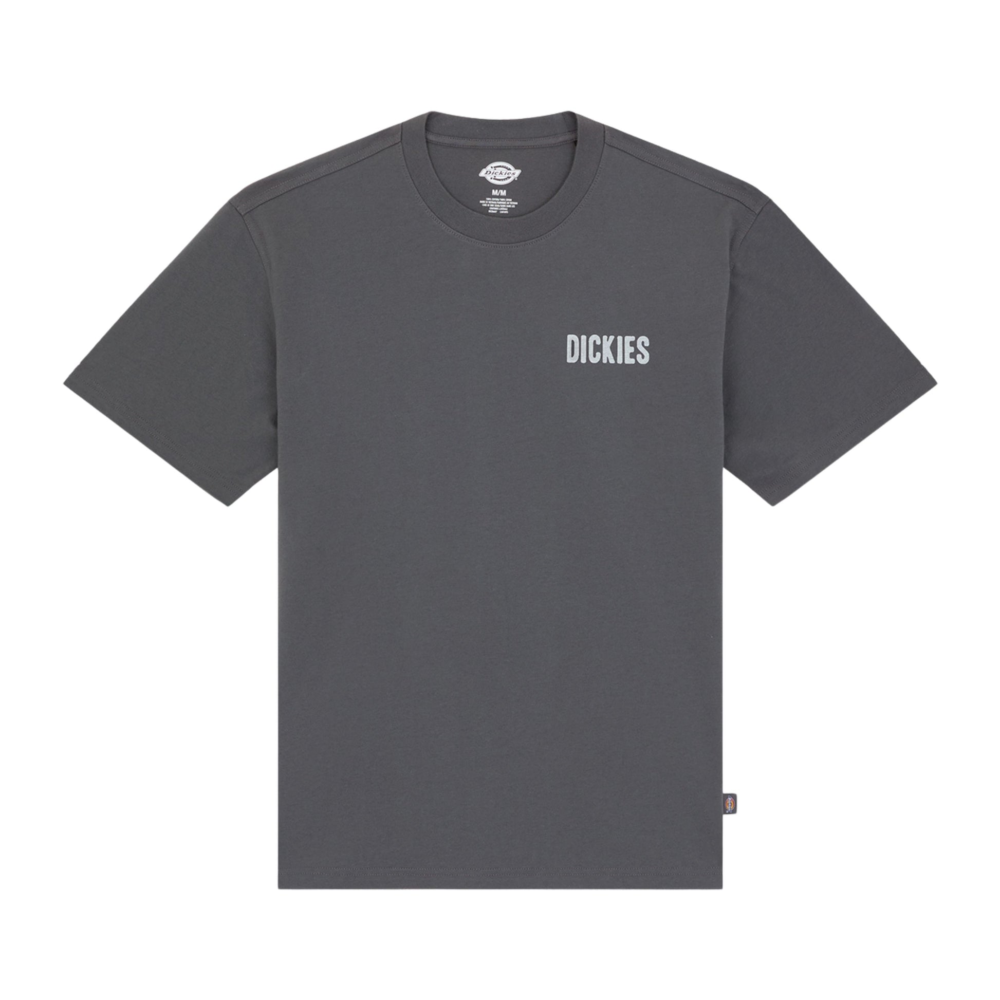 T-Shirt de manga curta para homem Dickies Wolfhurst em Cinza Charcoal. Foto da parte da frente.