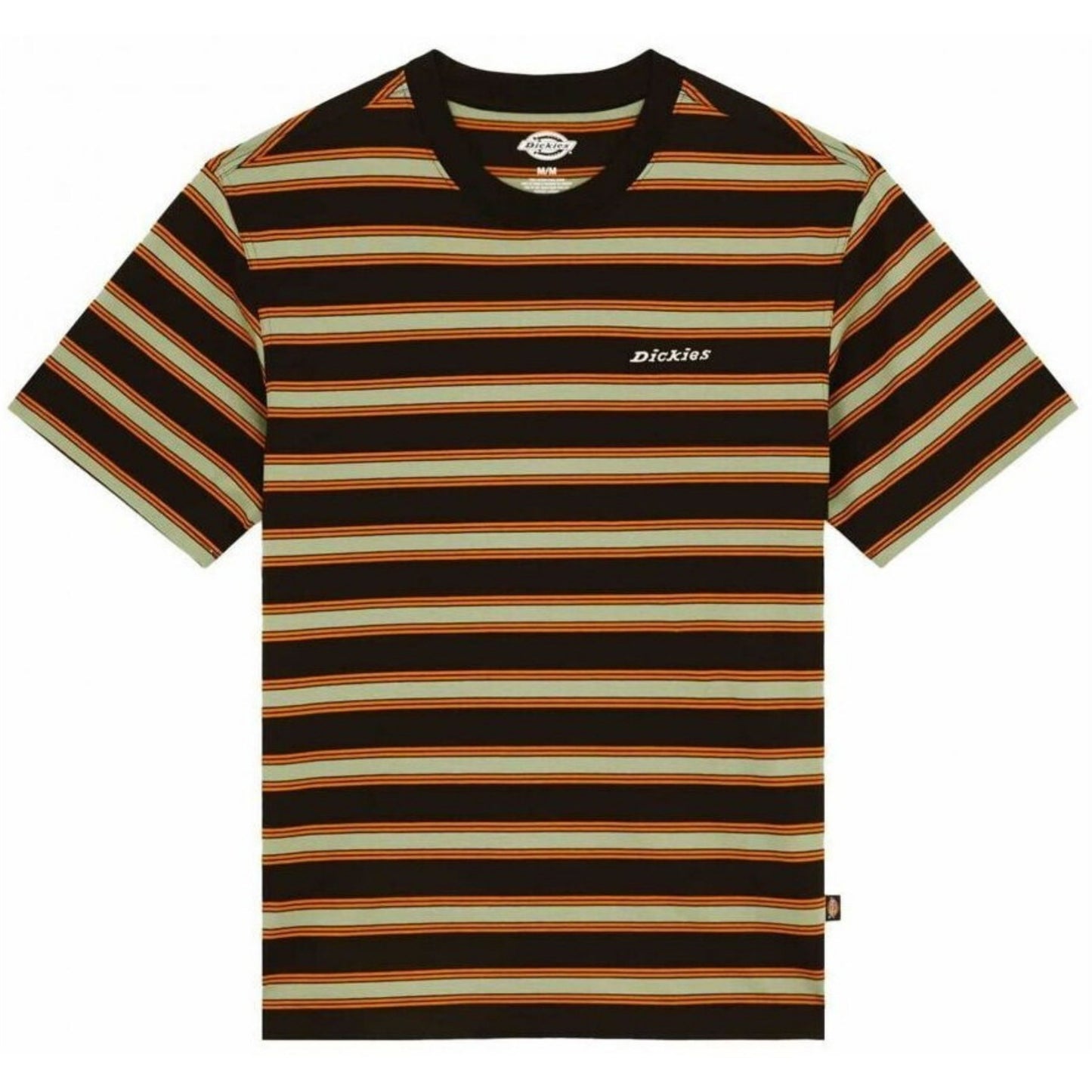T-Shirt de manga curta para homem Dickies York Stripe em Preto. Foto da parte da frente.