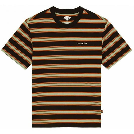 T-Shirt de manga curta para homem Dickies York Stripe em Preto. Foto da parte da frente.