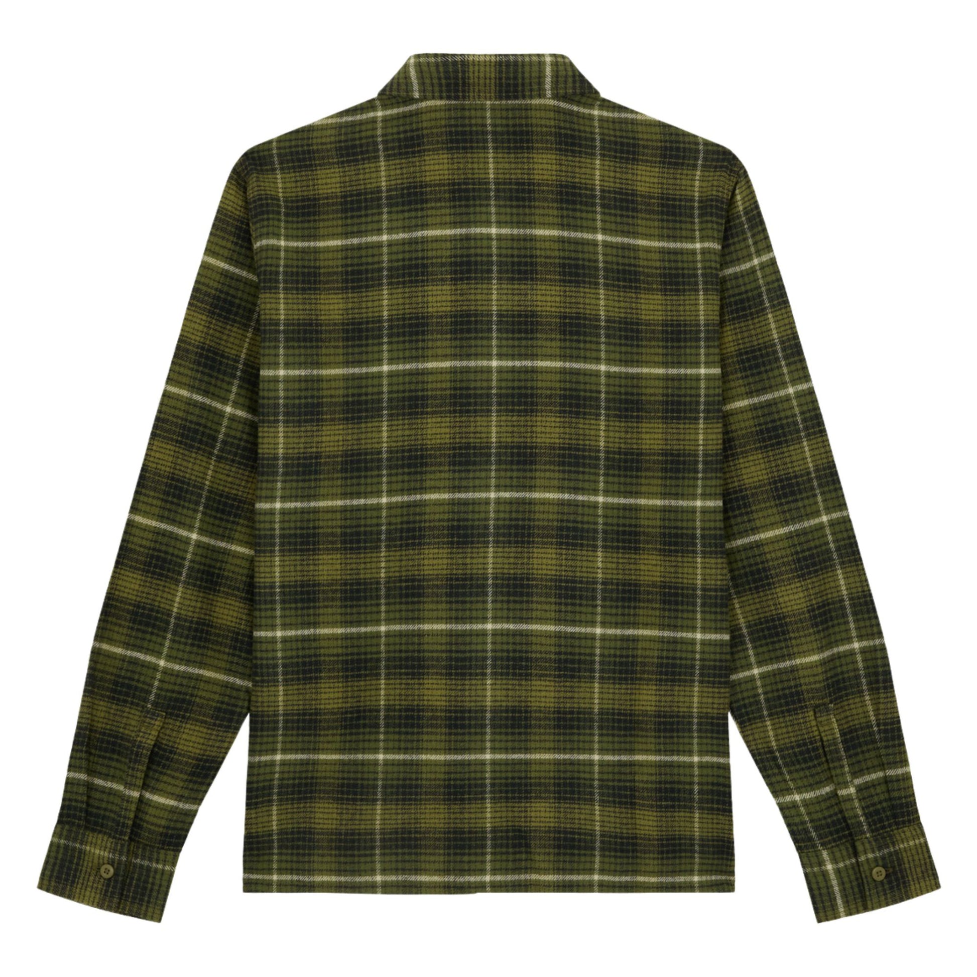 Camisa de manga comprida para homem Dickies Forest Check em Cypress. Foto da parte de trás.