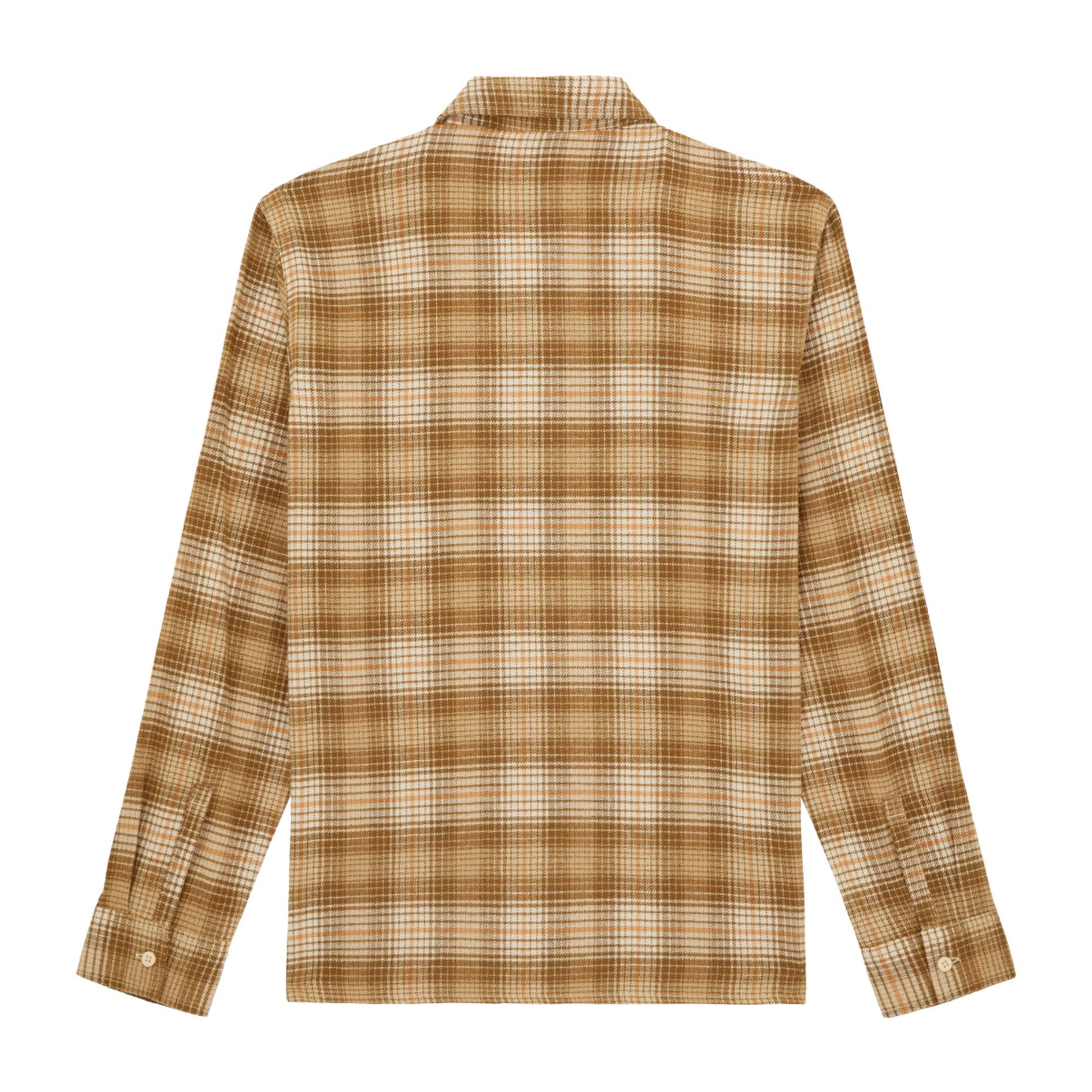 Camisa de manga comprida para homem Dickies Forest Check em Wood Ash. Foto da parte de trás.