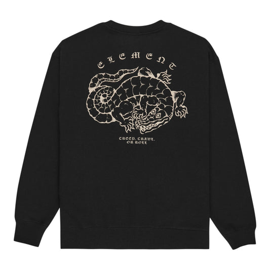 Sweat de homem Element Aligator em Preto Flint. Foto da parte de trás.