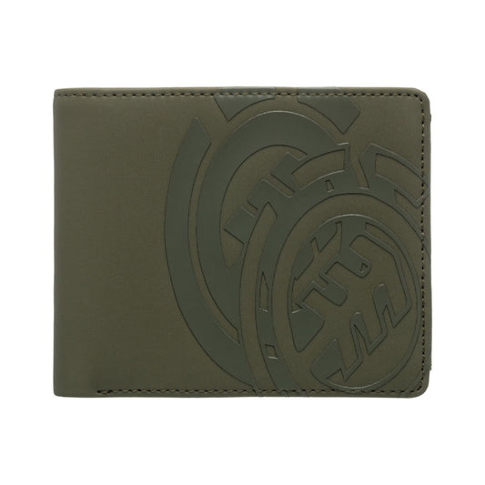 Carteira unissexo Element Double Icon Trifold em Kalamata. Foto da parte da frente, fechada.