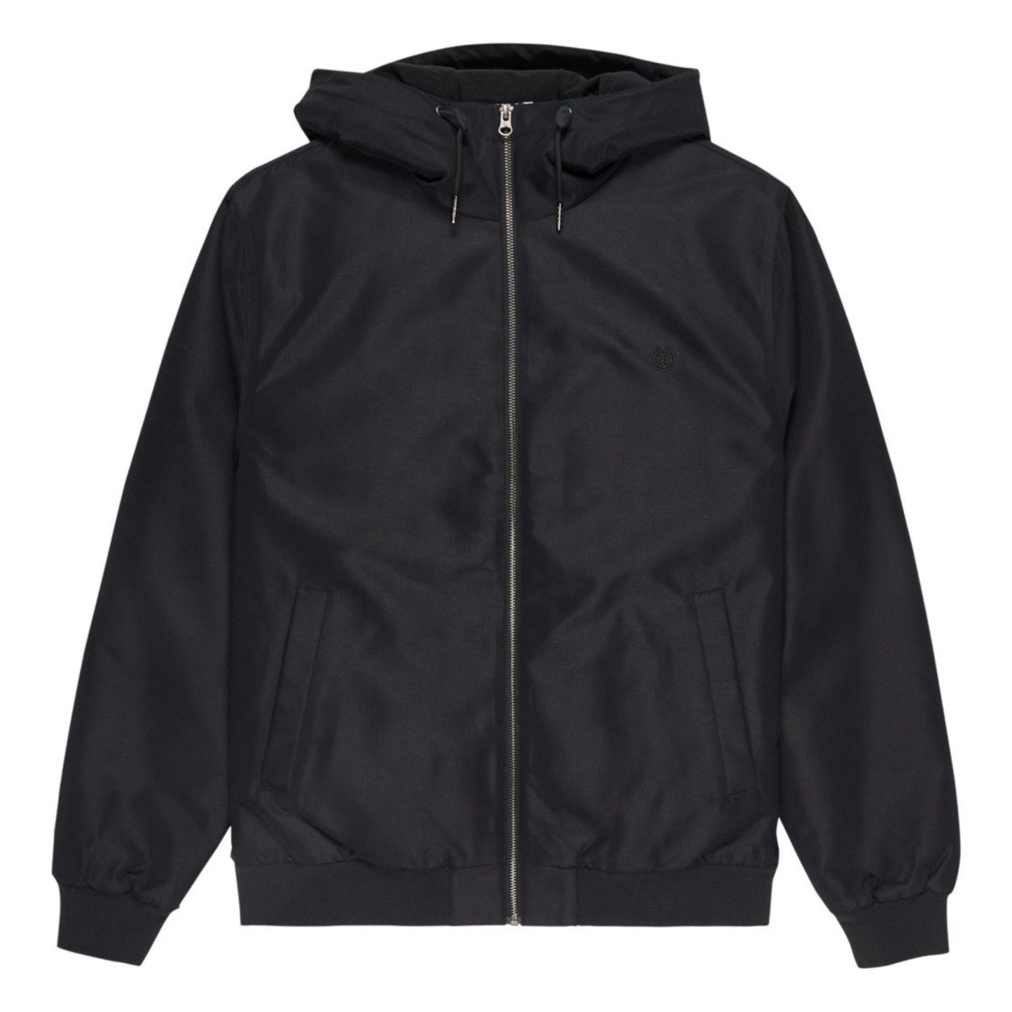 Casaco com carapuço para homem Element Dulcey em Flint Black. Foto da parte da frente.