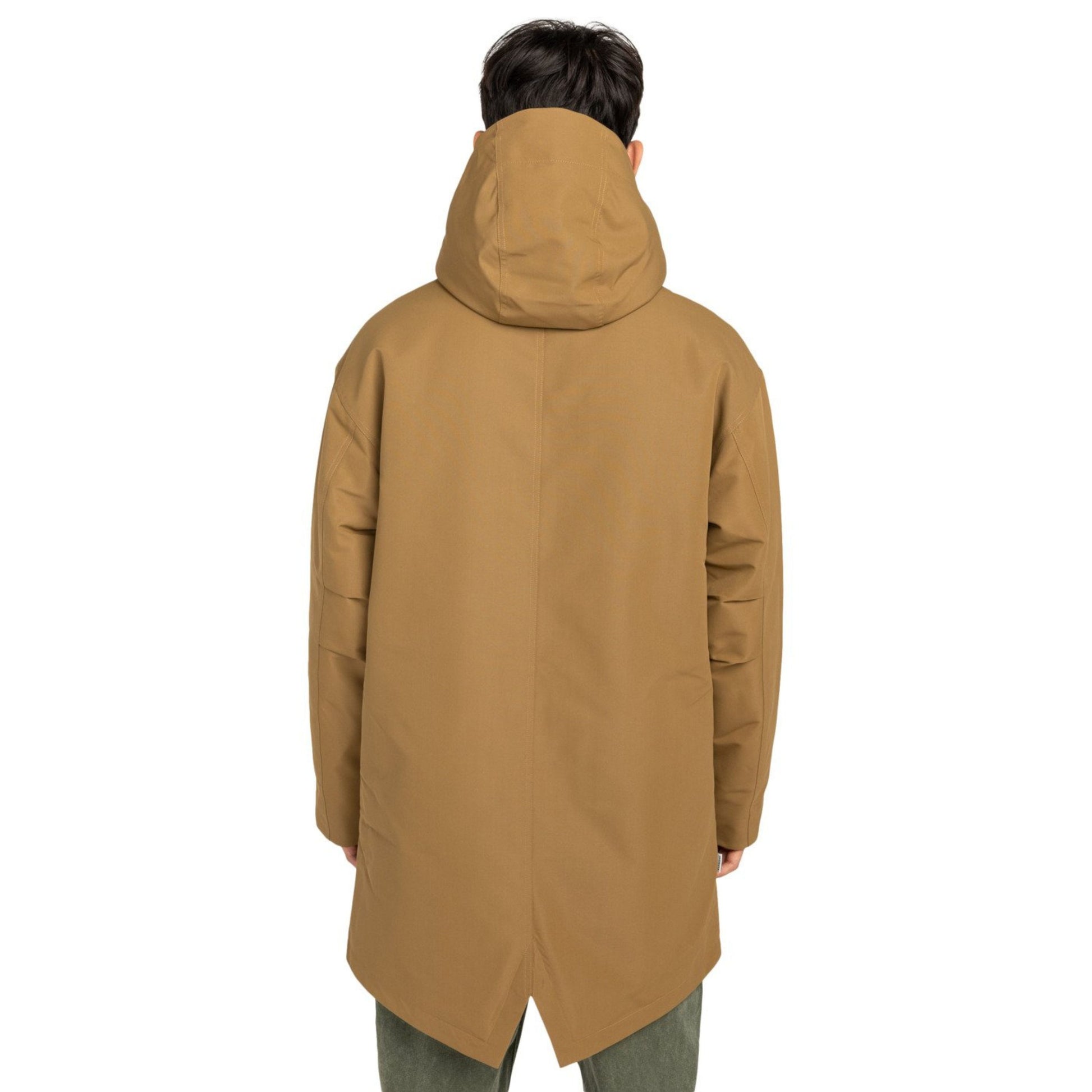 Parka com carapuço para homem Element Fishtail em Kangaroo. Foto da parte de trás, vestida.