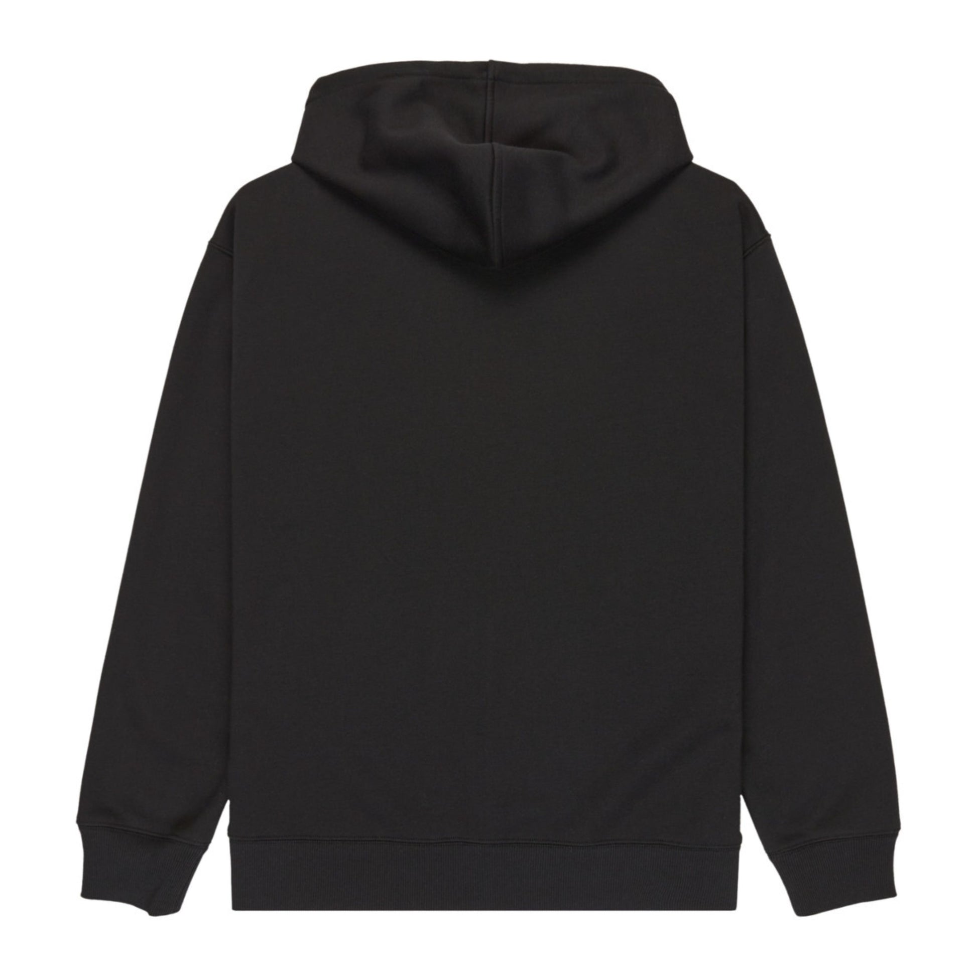 Casaco com carapuço e fecho zipper para homem Element Icon Rain em Preto Flint. Foto da parte de trás.