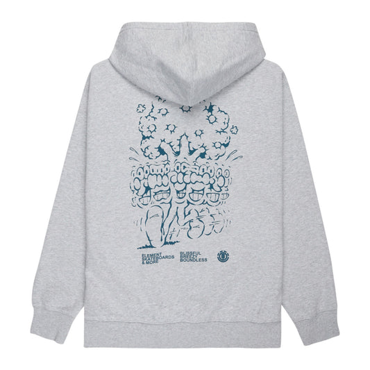 Sweat com carapuço para homem Element Motion Tree em Mid Grey Heather. Foto da parte de trás.