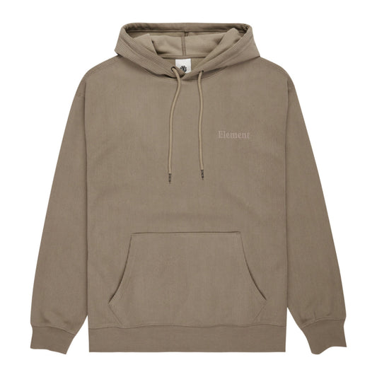 Sweat com carapuço para homem Element Serif Corduroy em Aluminum. Foto da parte da frente.