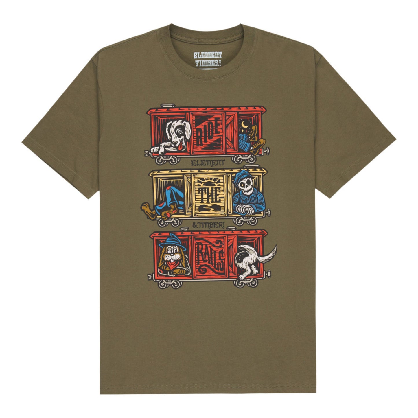 T-Shirt de manga curta para homem Element X Timber Boxcar em Kalamata. Foto da parte da frente.