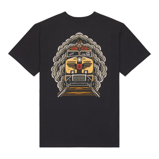 T-Shirt de manga curta para homem Element X Timber Freight Train em Off Black. Foto da parte de trás.