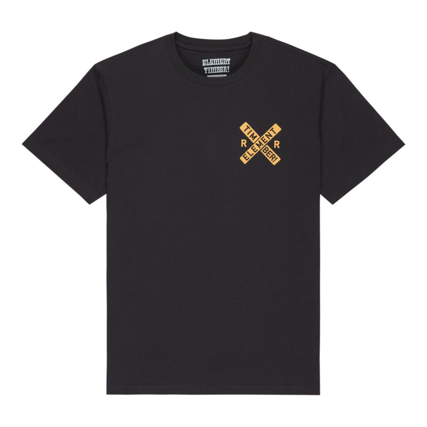 T-Shirt de manga curta para homem Element X Timber Freight Train em Off Black. Foto da parte da frente.