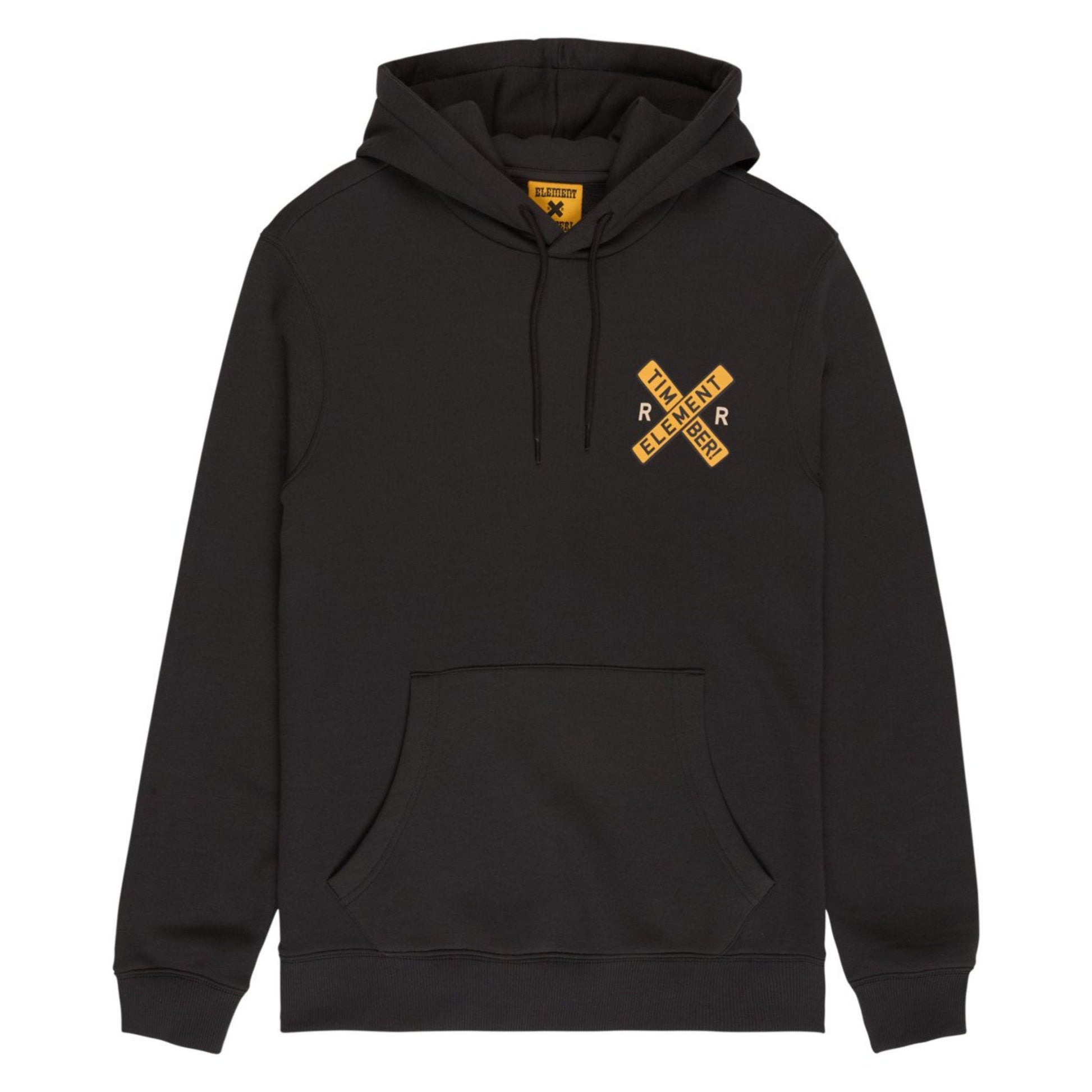 Sweat com carapuço para homem Element X Timber Signs em Off Black. Foto da parte da frente.