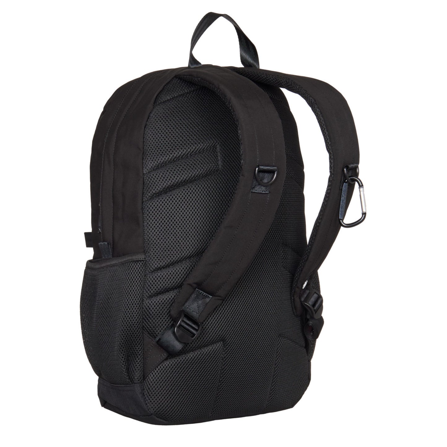 Mochila unissexo Element Outer em Flint Black. Foto da parte de trás a 3/4.