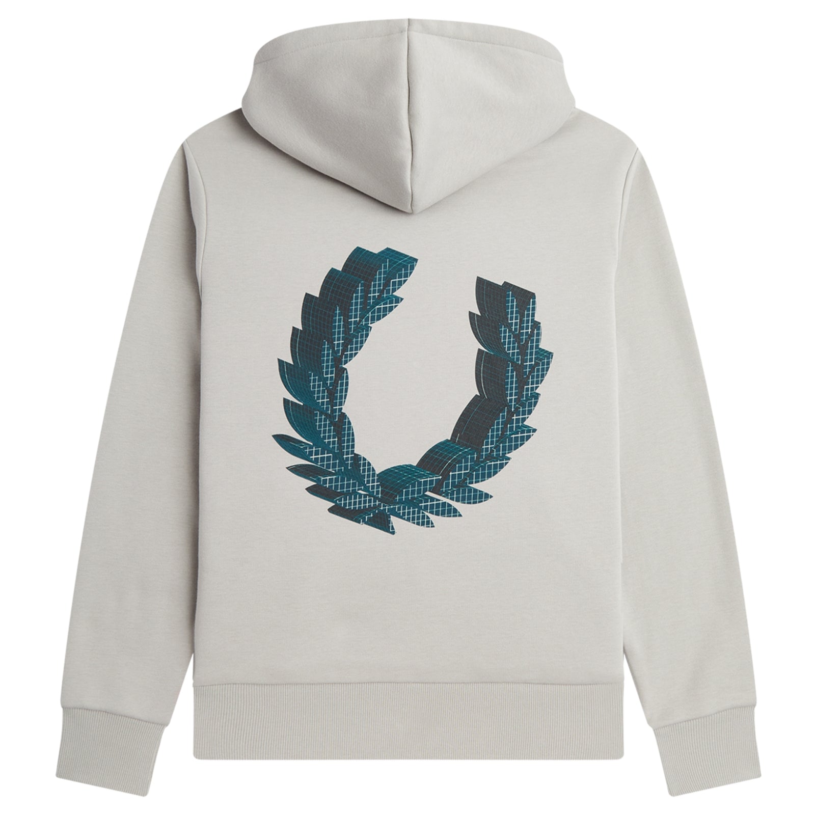 Fred Perry 3D Graphic Hooded Sweatshirt Limestone. Foto da parte de trás.