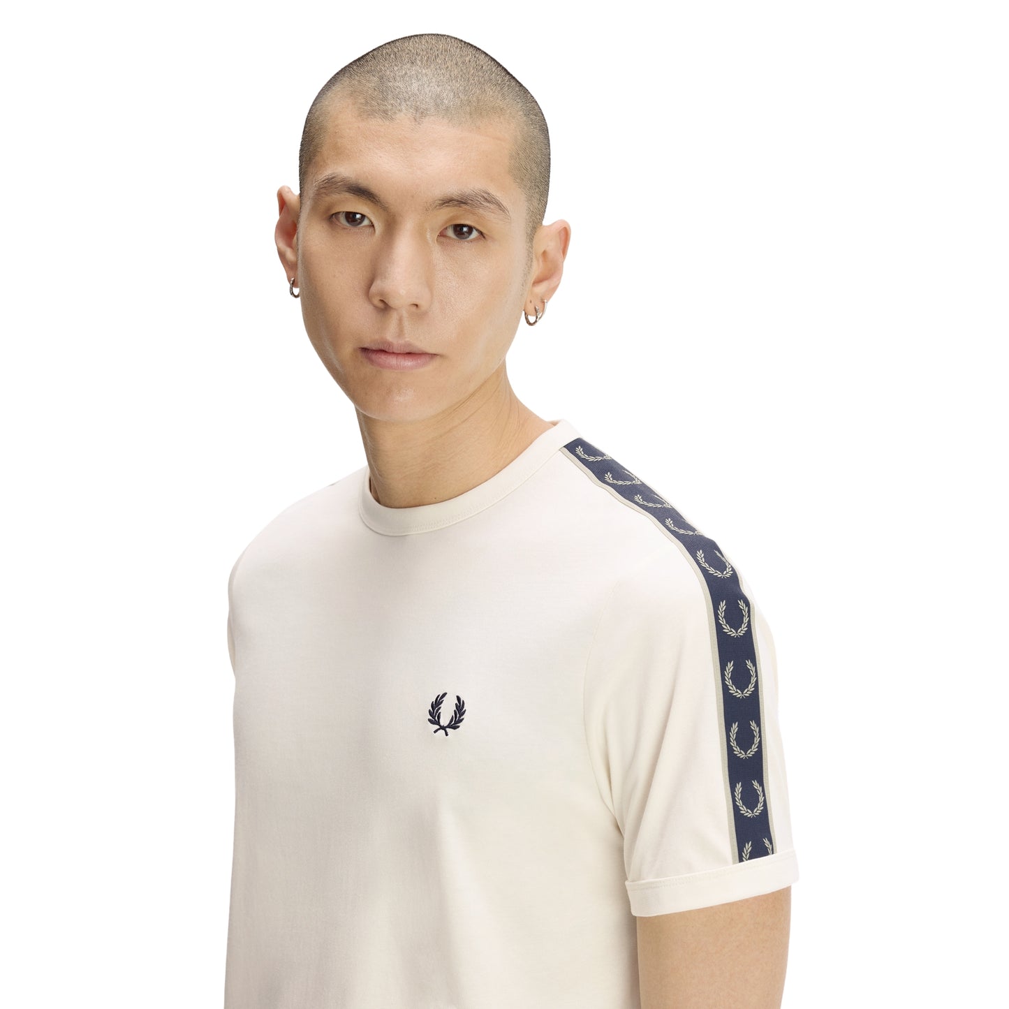 Fred Perry Contrast Tape Ringer T-Shirt Ecru