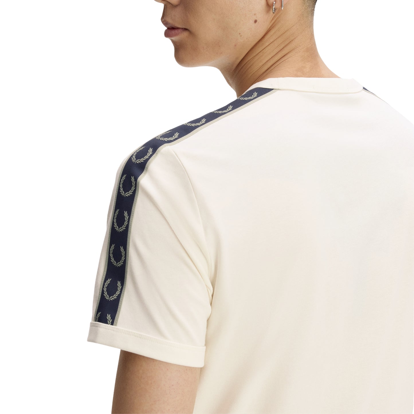 Fred Perry Contrast Tape Ringer T-Shirt Ecru
