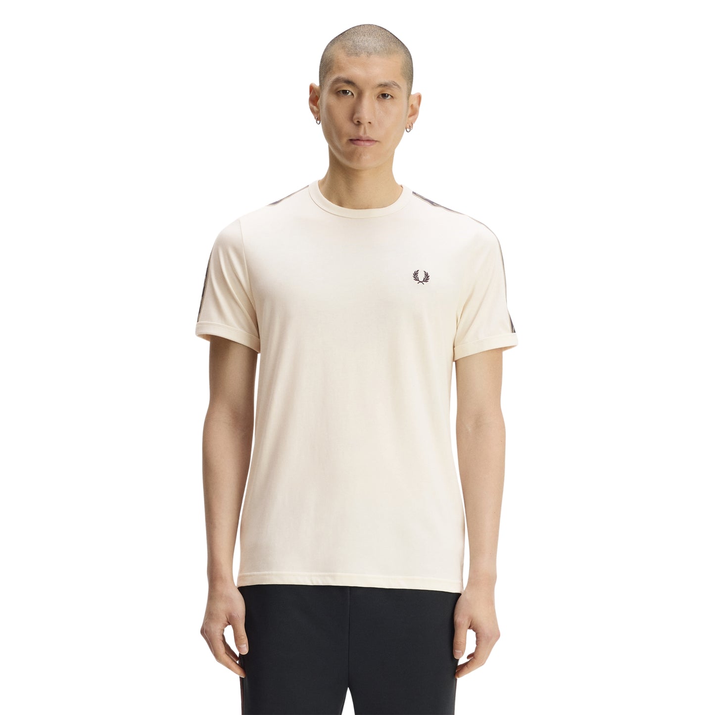 Fred Perry Contrast Tape Ringer T-Shirt Ecru