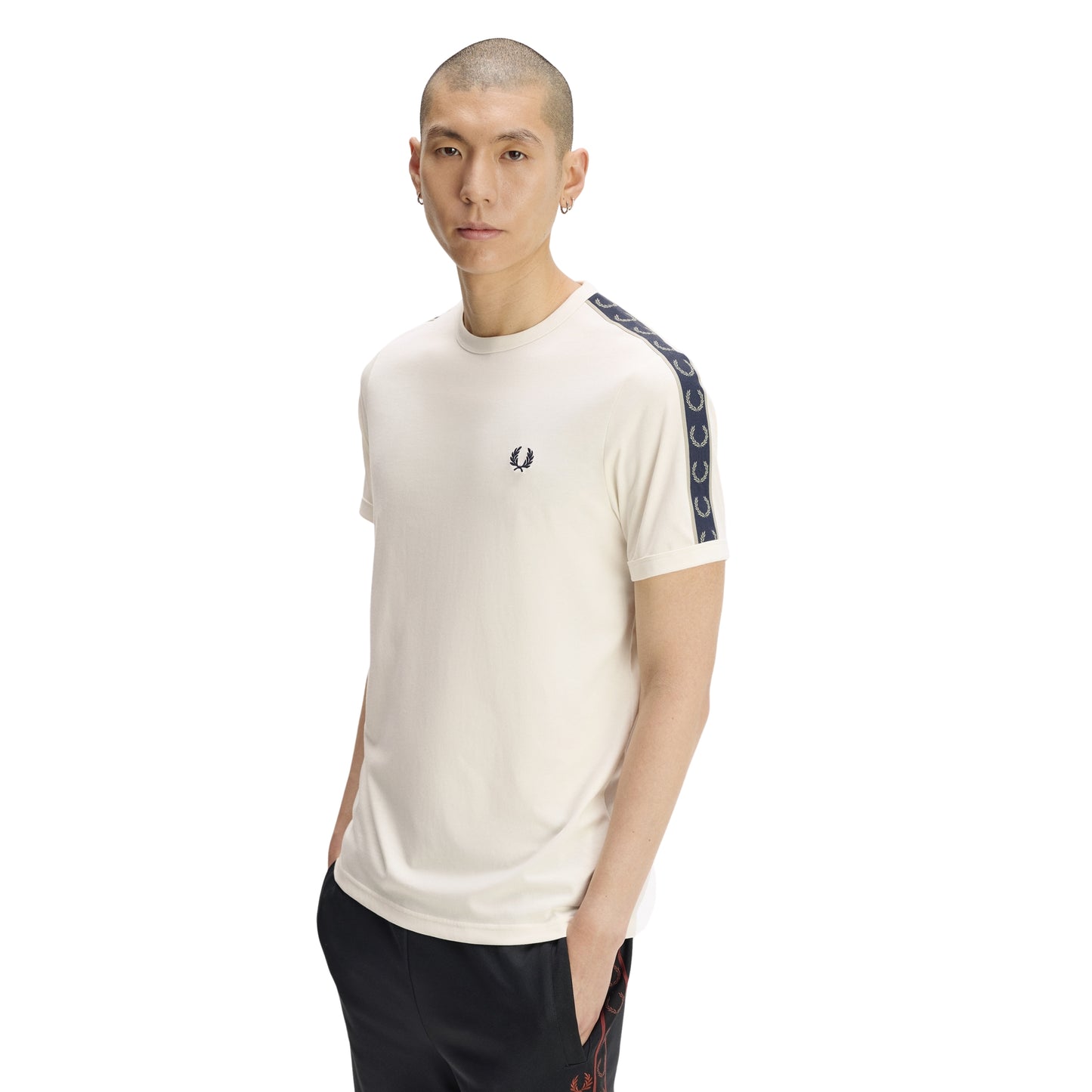 Fred Perry Contrast Tape Ringer T-Shirt Ecru