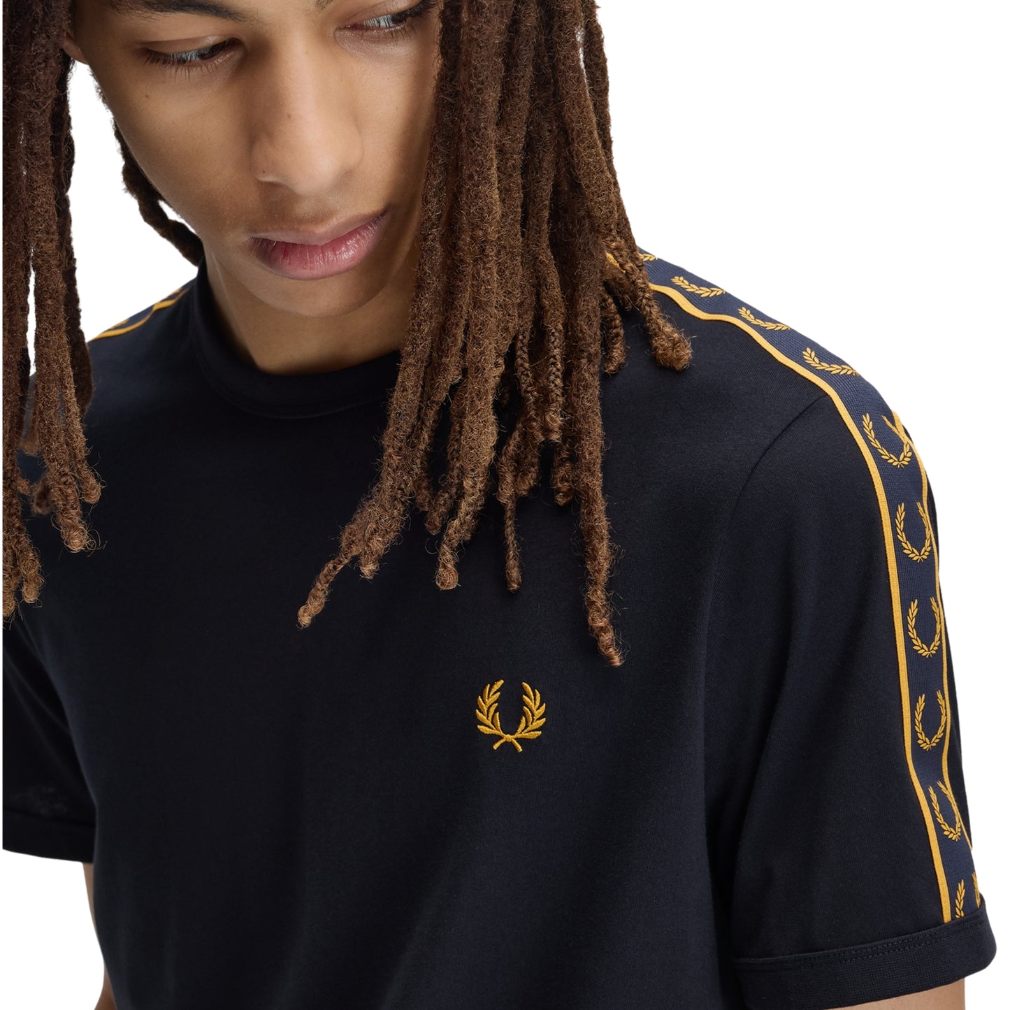 Fred Perry Contrast Tape Ringer T-Shirt Navy