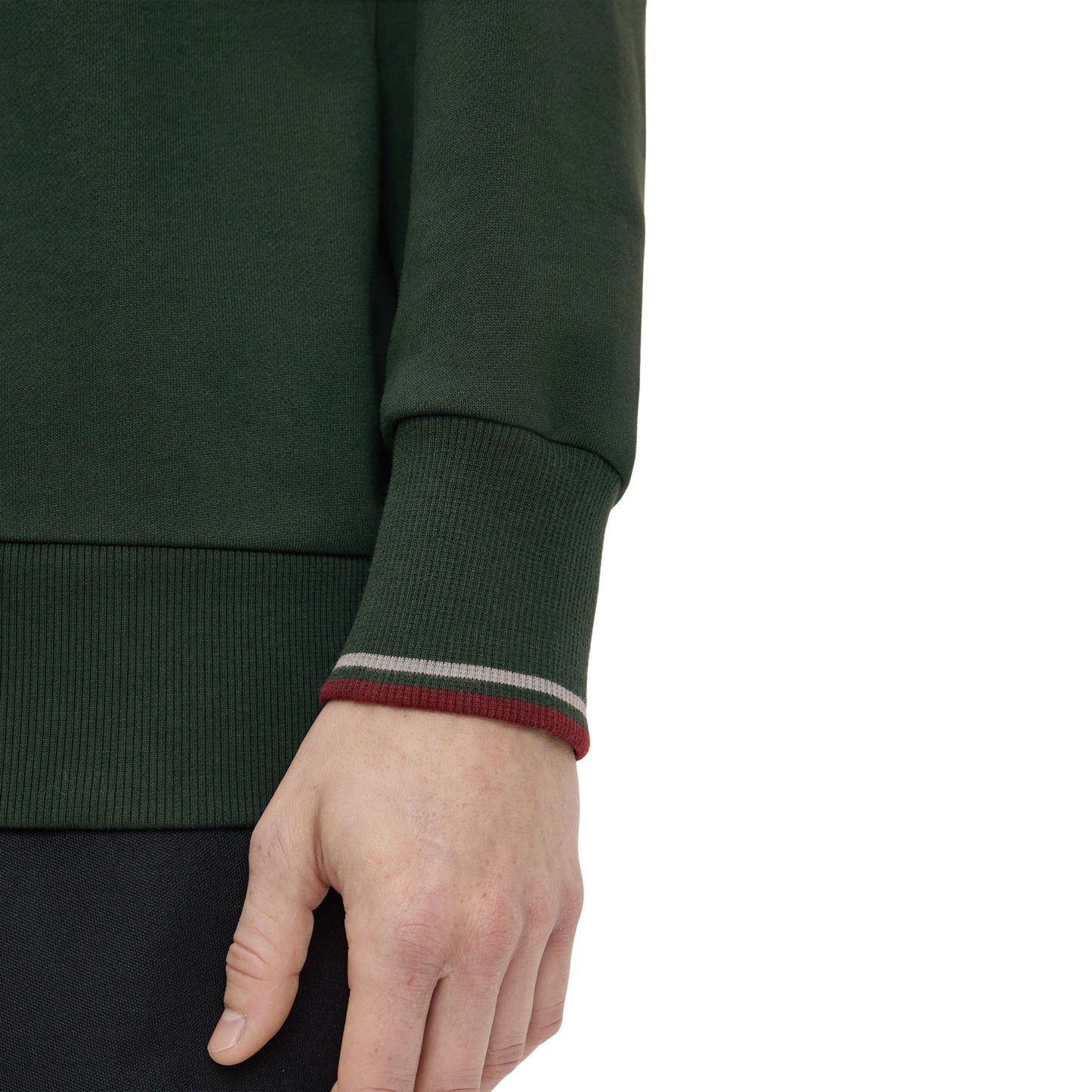 Sweat para homem Fred Perry Crew Neck em Grassroots/Azul Stockport/Oxblood