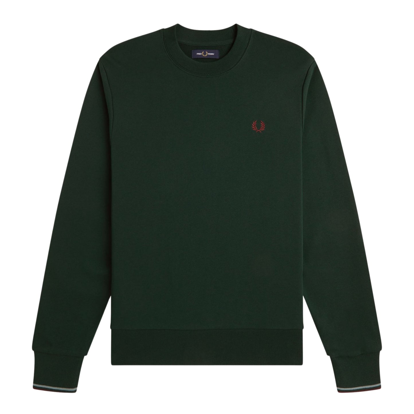 Sweat para homem Fred Perry Crew Neck em Grassroots/Azul Stockport/Oxblood