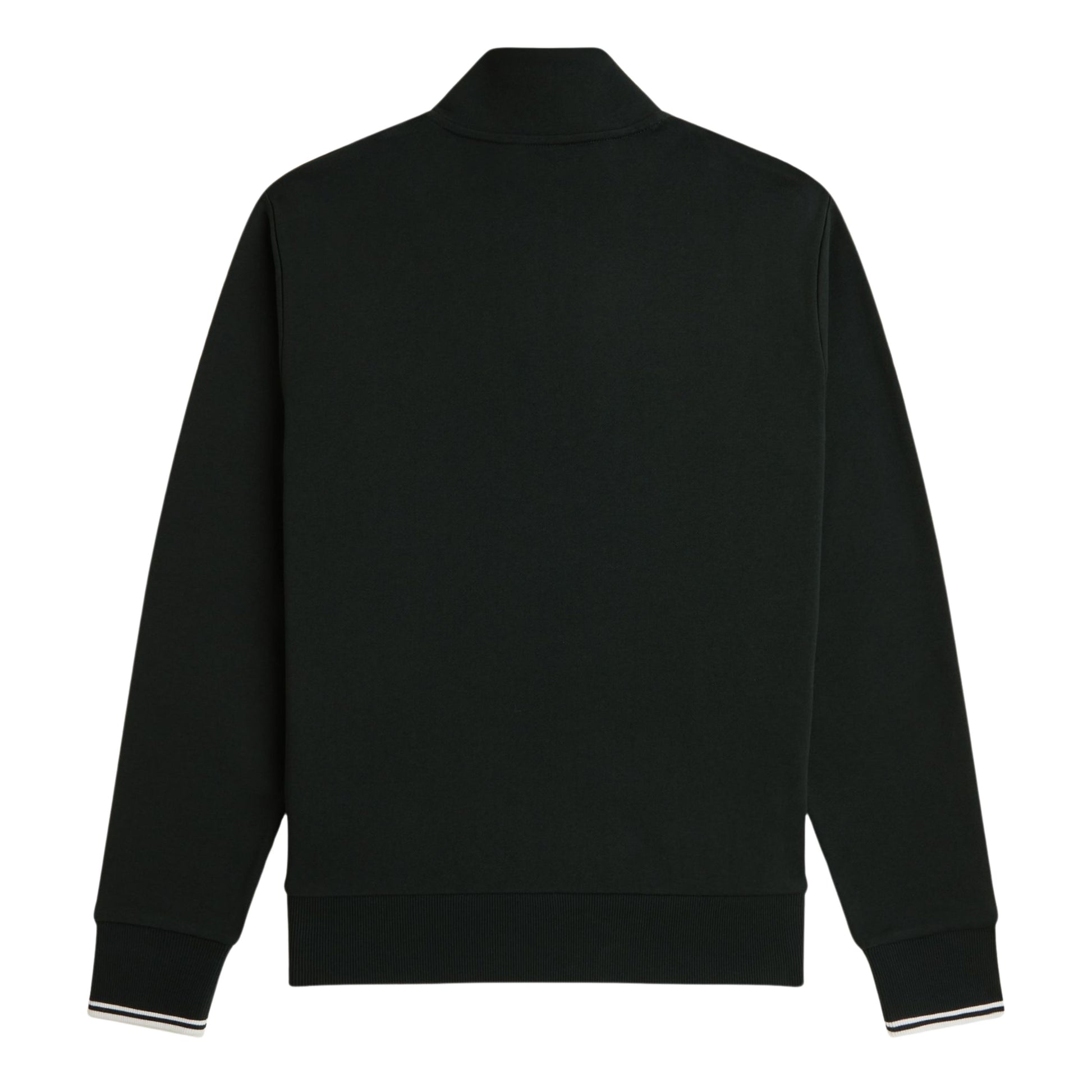 Sweat half zip Fred Perry em Night Green/Snow White. Foto da parte de trás.