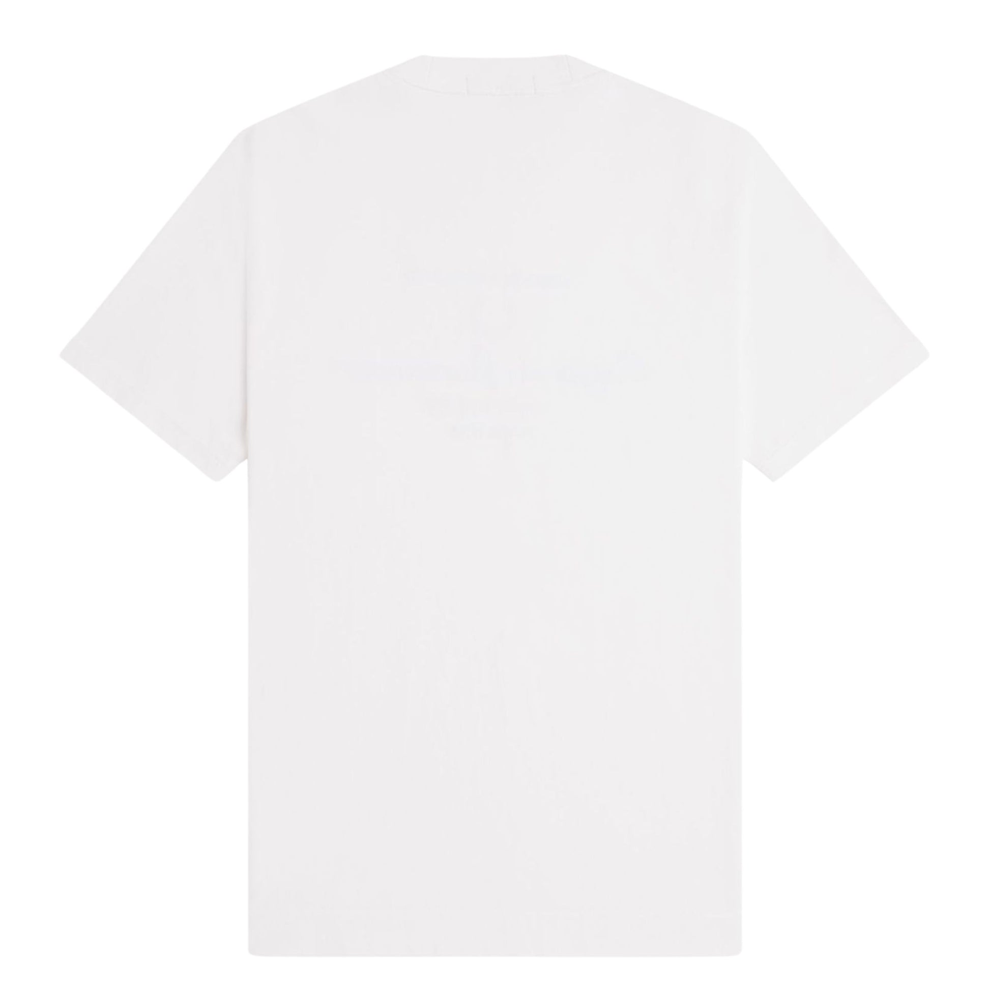 T-Shirt de manga curta para homem Fred Perry Original Sportswear em Branco Neve. Foto da parte de trás.