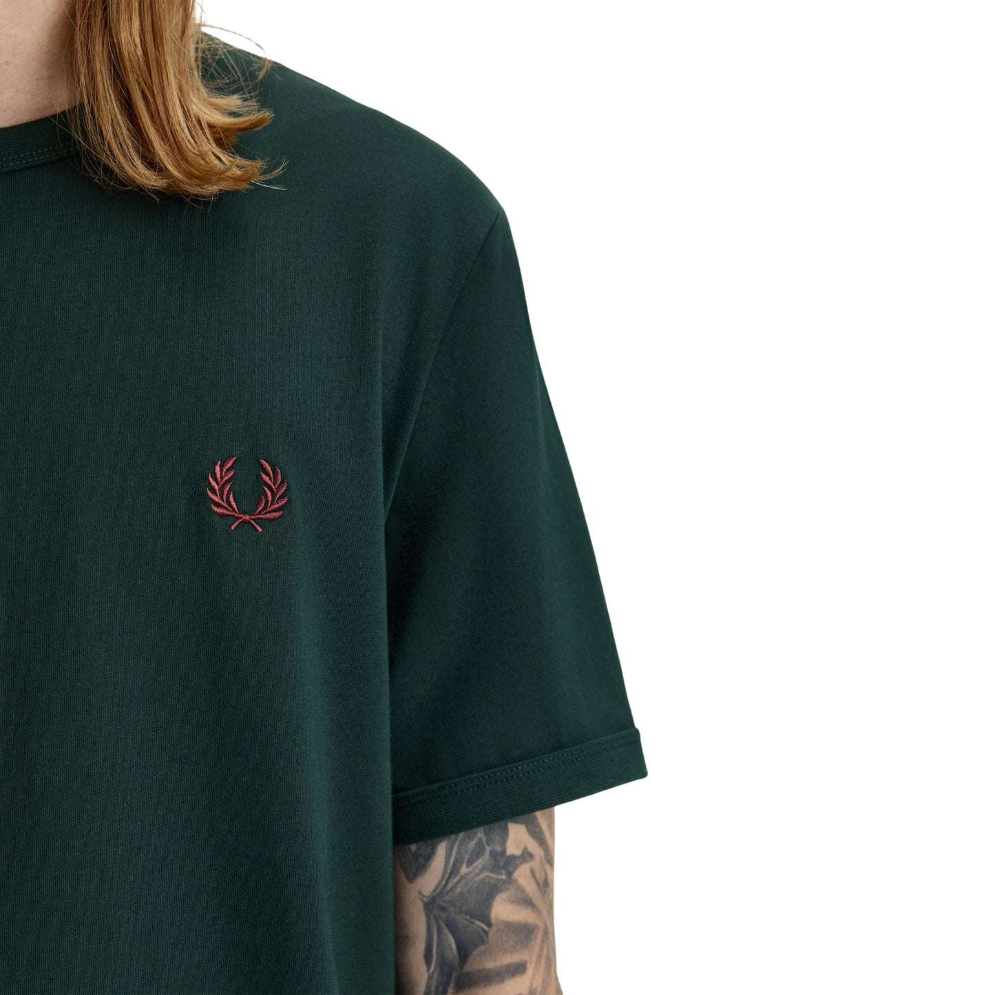 Fred Perry Ringer men's short-sleeved T-shirt in Grassroots