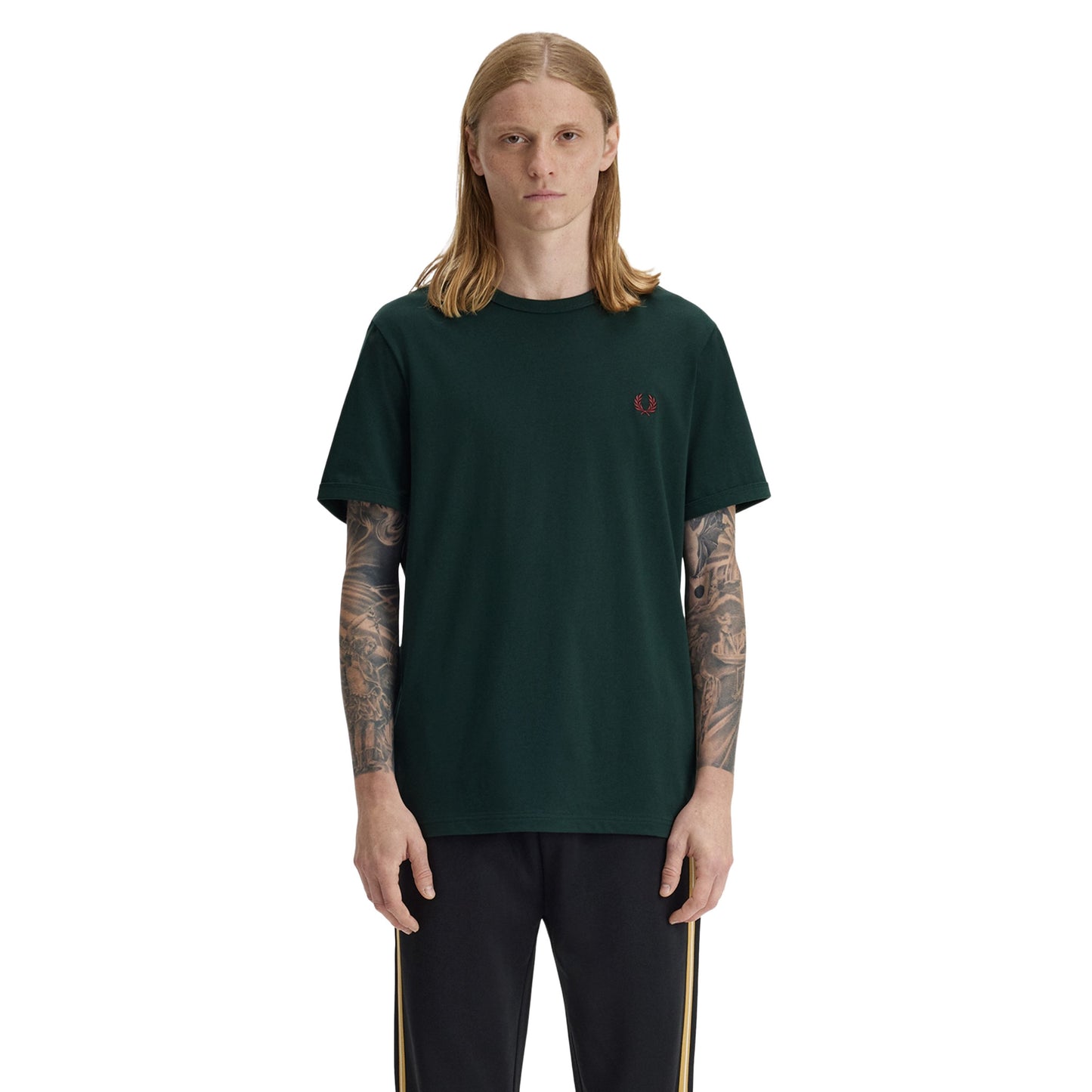 Fred Perry Ringer men's short-sleeved T-shirt in Grassroots