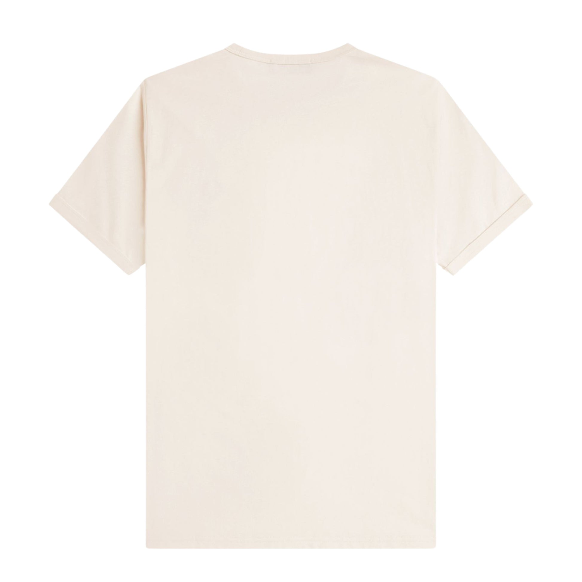 T-Shirt de manga curta para homem Fred Perry Ringer em Ecru. Foto da parte de trás.