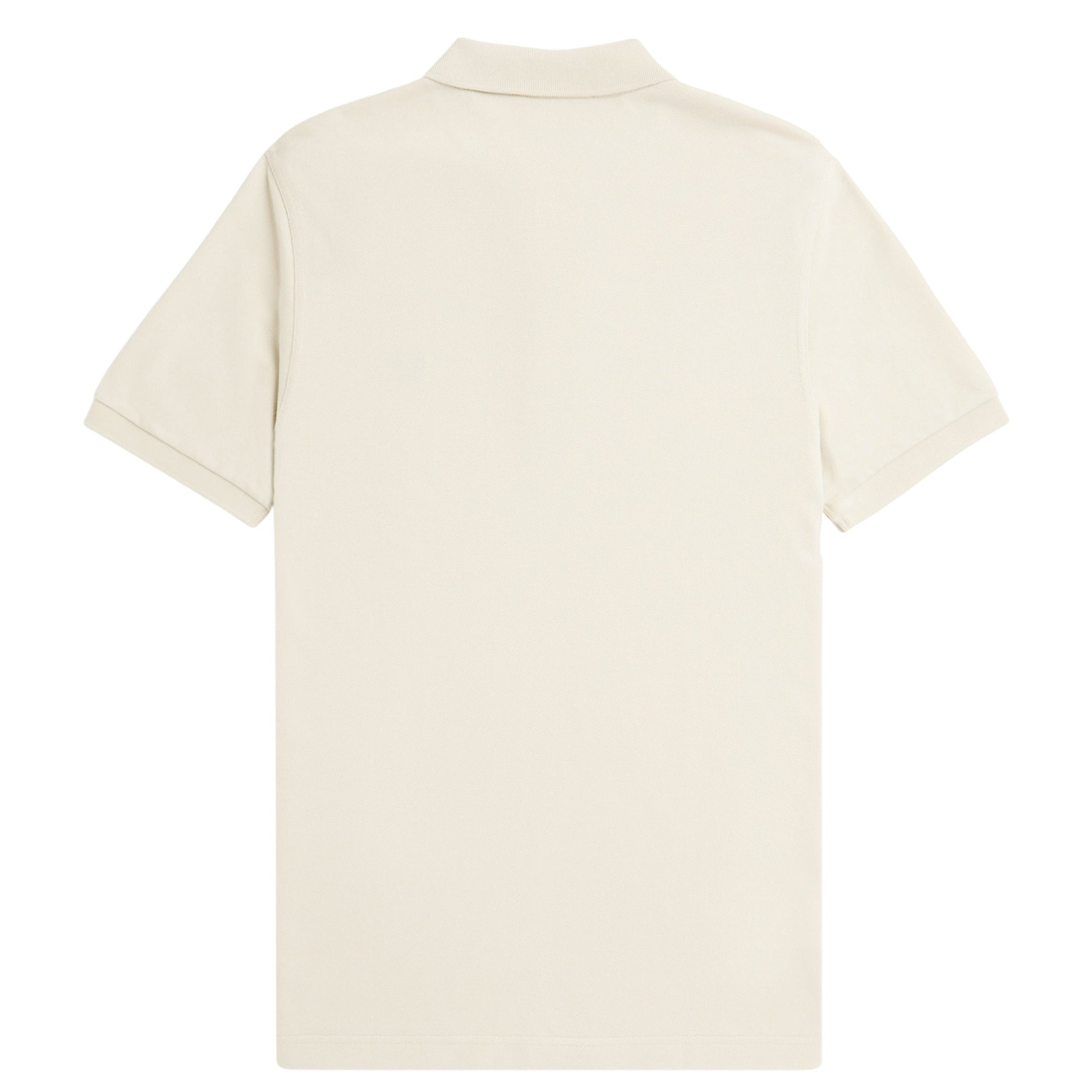 Polo de manga curta para homem Fred Perry em Ecru/Oxblood. Foto da parte de trás.