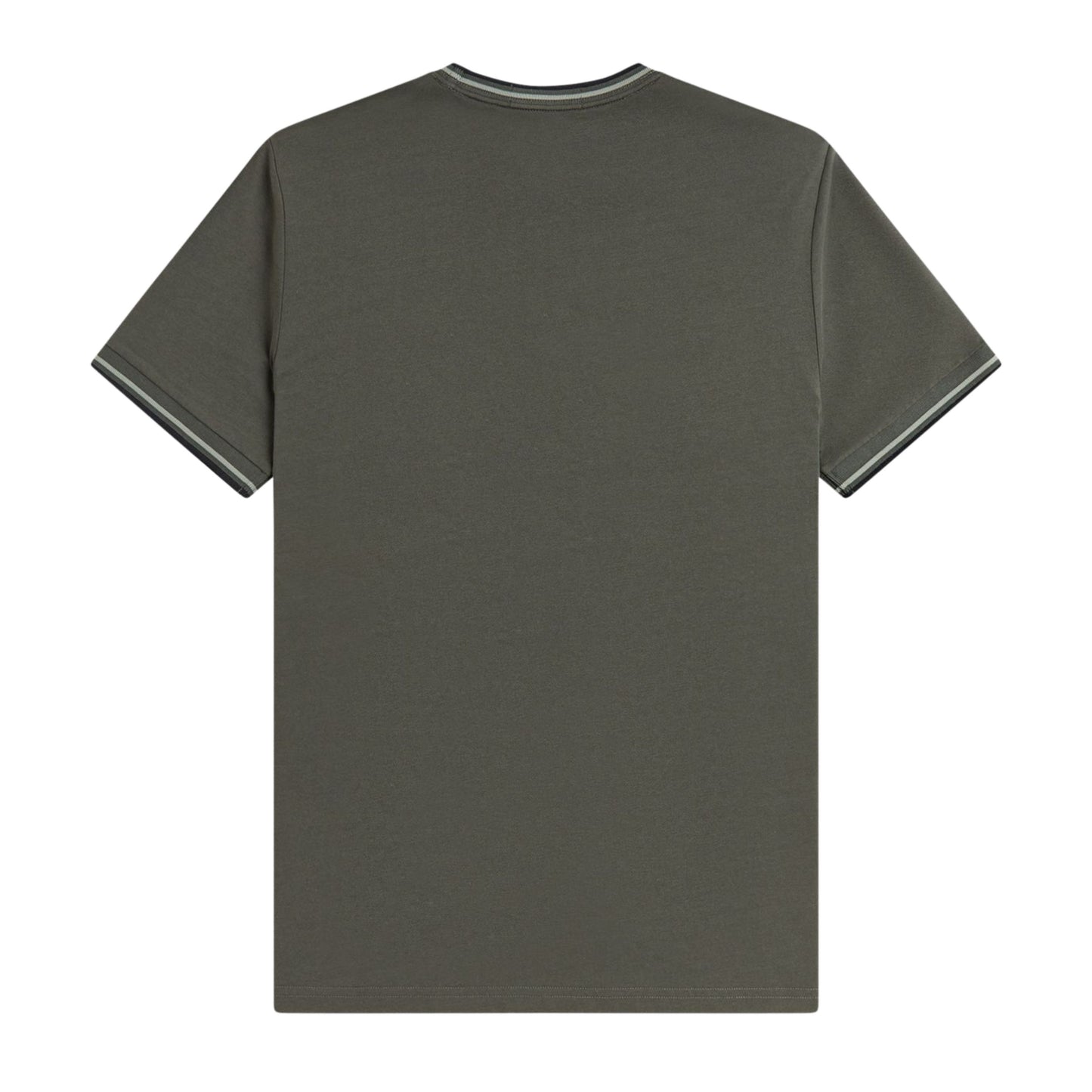 T-Shirt de manga curta para homem Fred Perry Twin Tipped em Verde Field/Seagrass/Preto. Foto da parte de trás.